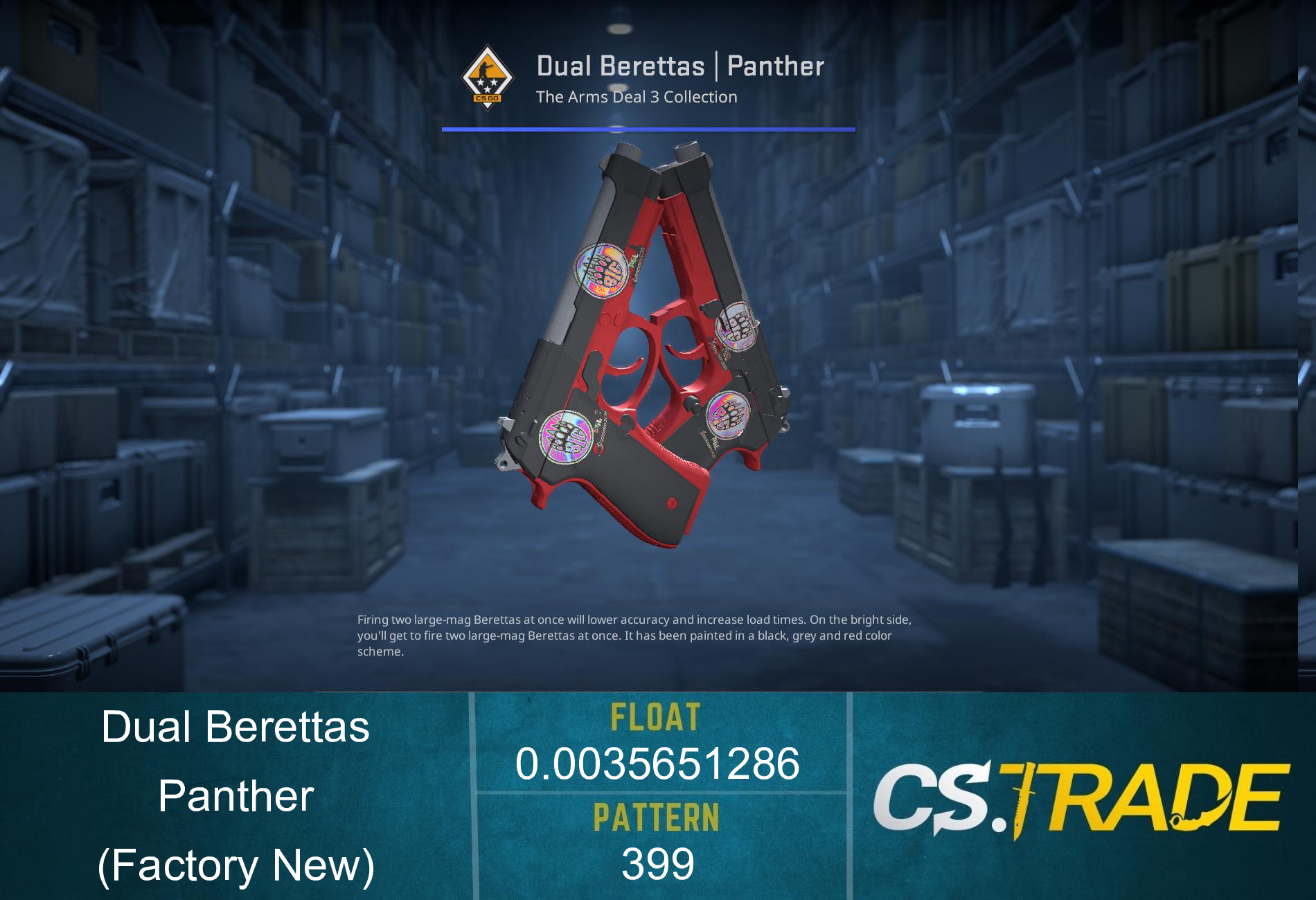 Dual Berettas | Panther (Factory New) Screenshot