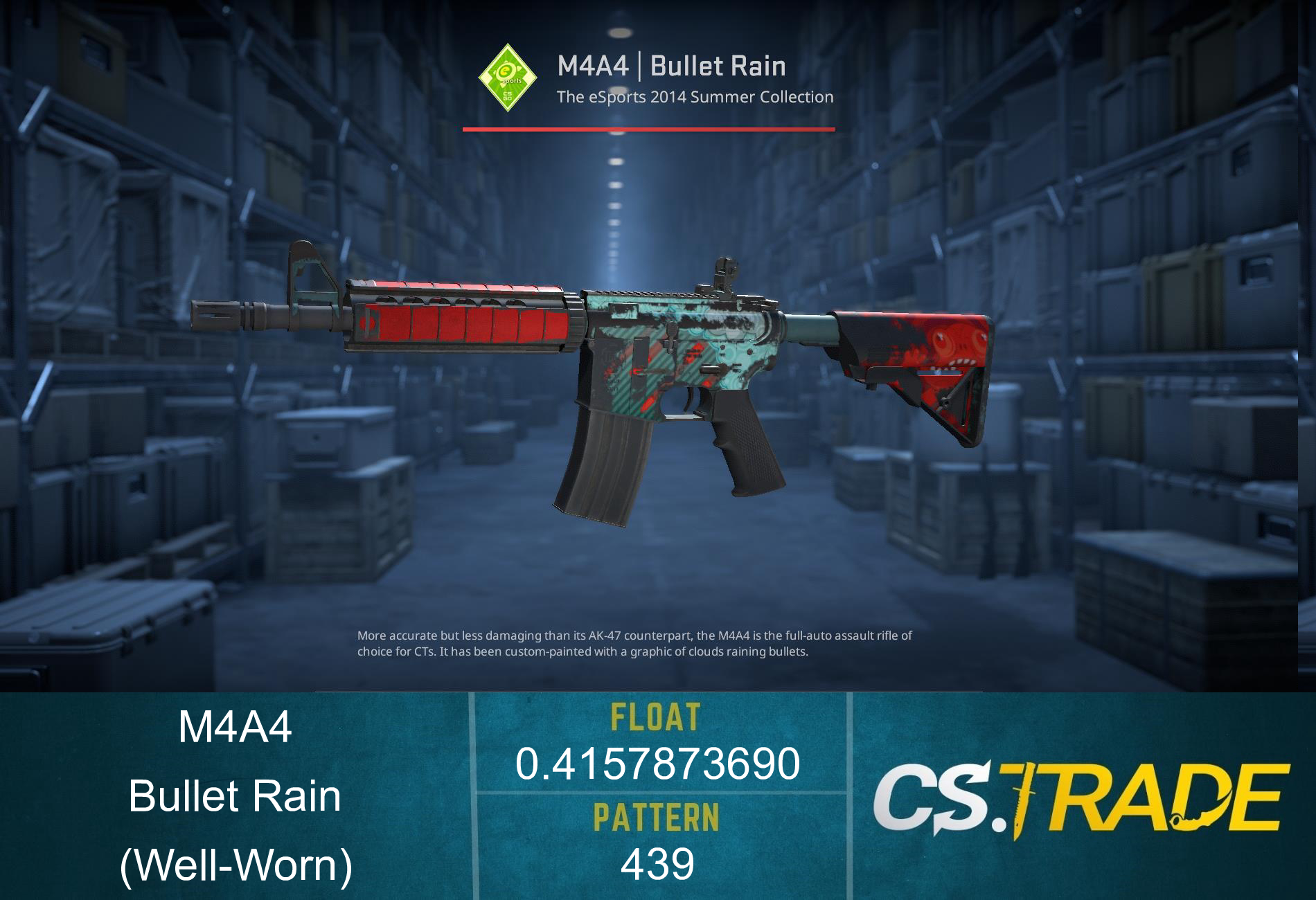 StatTrak™ M4A4 | Bullet Rain (Well-Worn) Screenshot