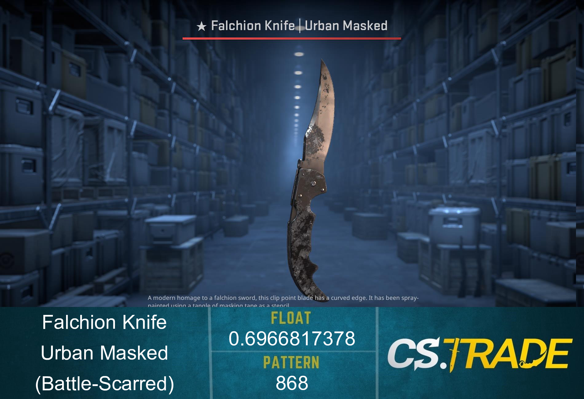 ★ Falchion Knife | Urban Masked (Battle-Scarred) Screenshot