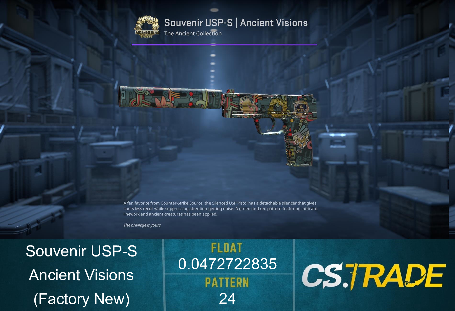 USP-S | Ancient Visions (Factory New) Screenshot