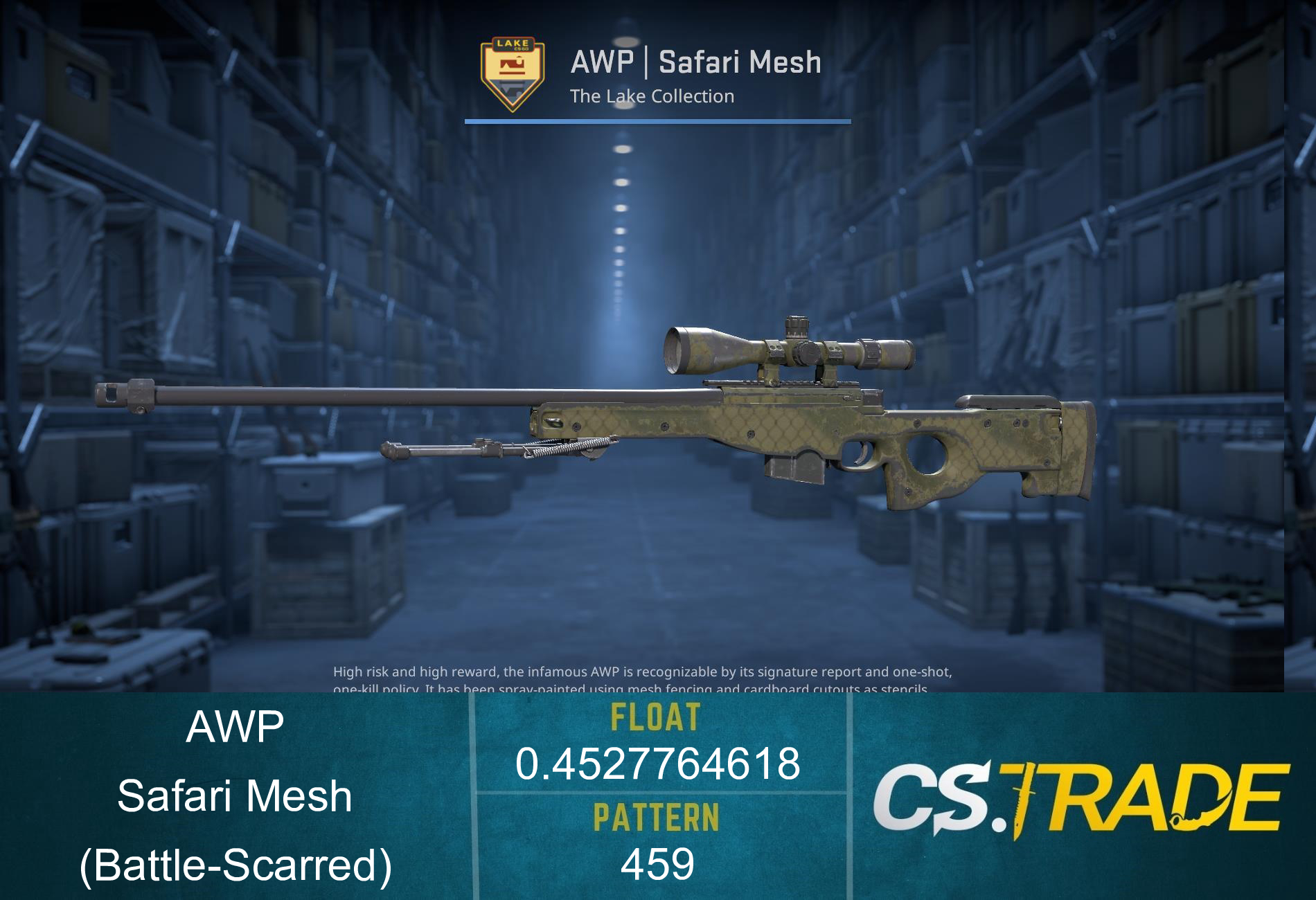 Souvenir AWP | Safari Mesh (Battle-Scarred) Screenshot