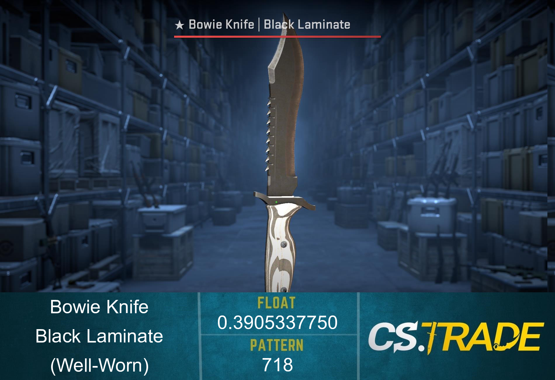 ★ Bowie Knife | Black Laminate (Well-Worn) Screenshot
