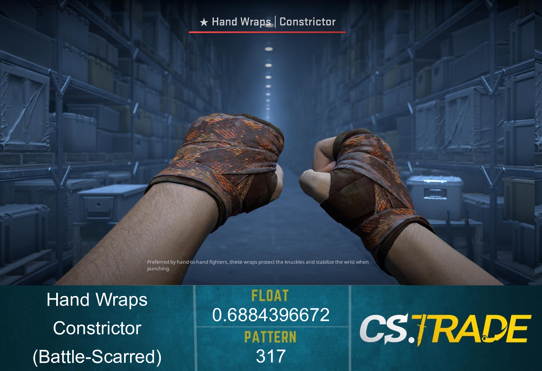 ★ Hand Wraps | Constrictor (Battle-Scarred) Screenshot