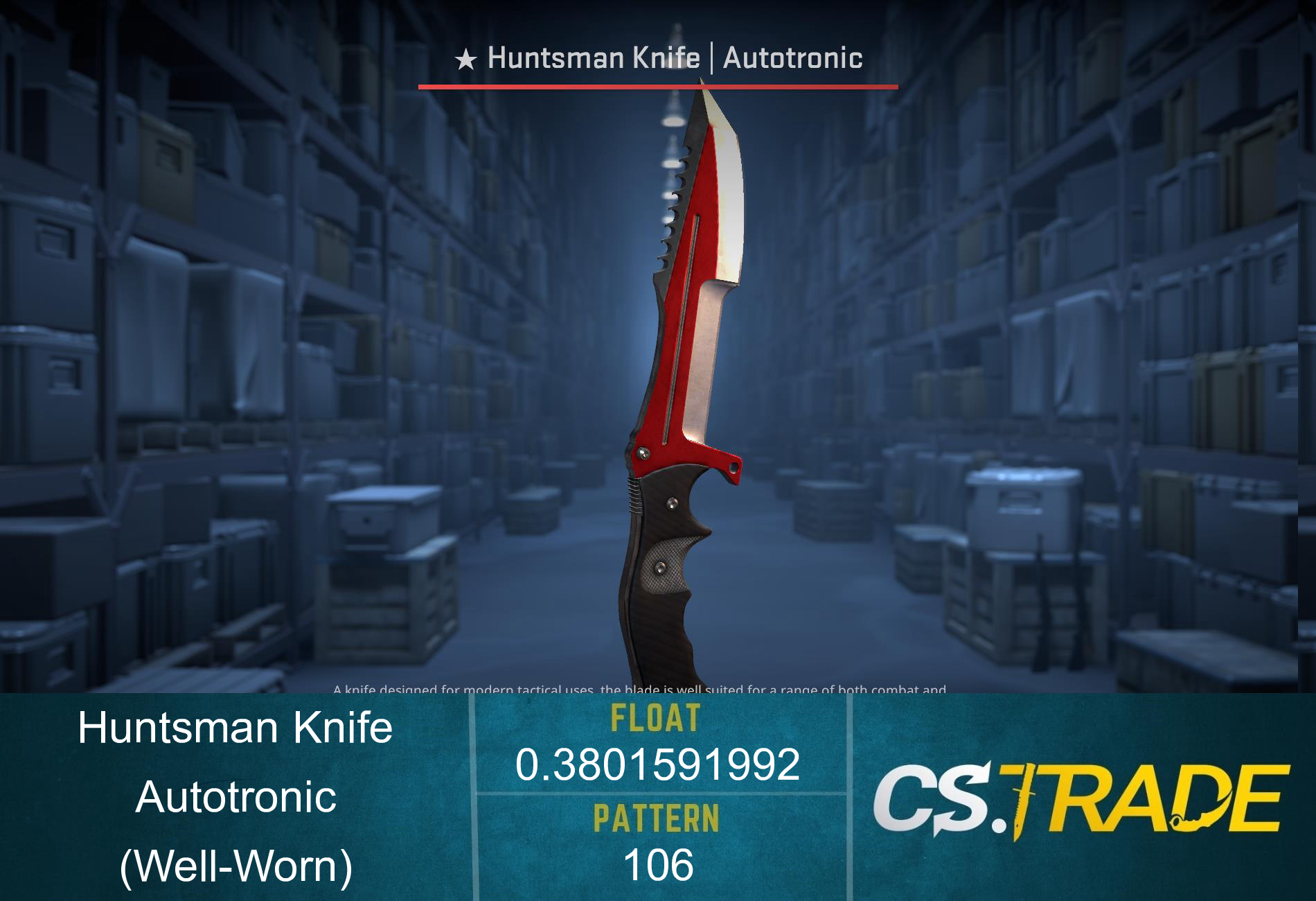 ★ StatTrak™ Huntsman Knife | Autotronic (Well-Worn) Screenshot