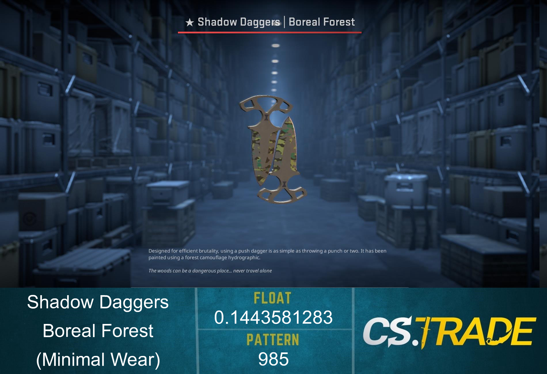 ★ Shadow Daggers | Boreal Forest (Factory New) Screenshot