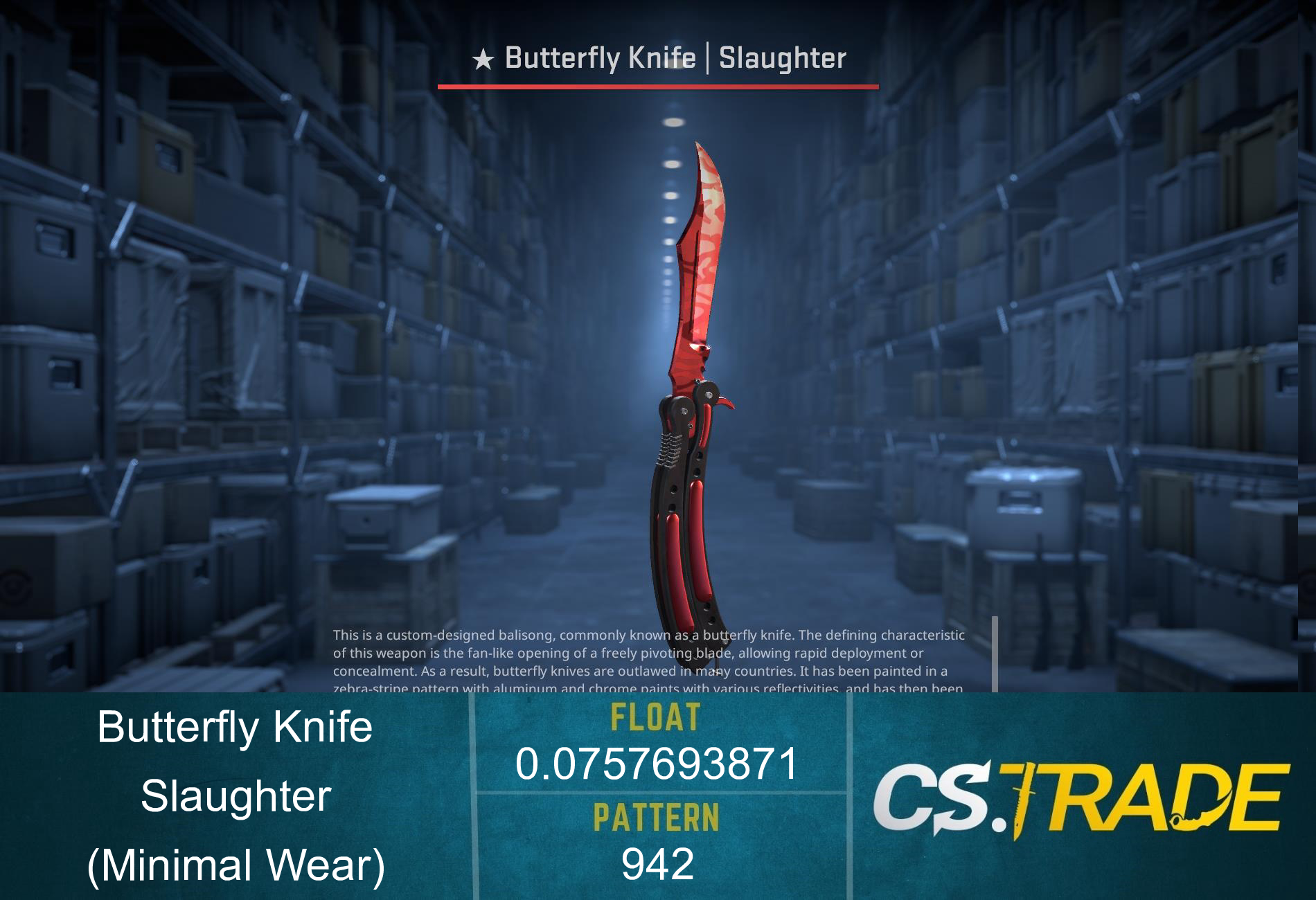 ★ Butterfly Knife | Slaughter (Minimal Wear) Screenshot