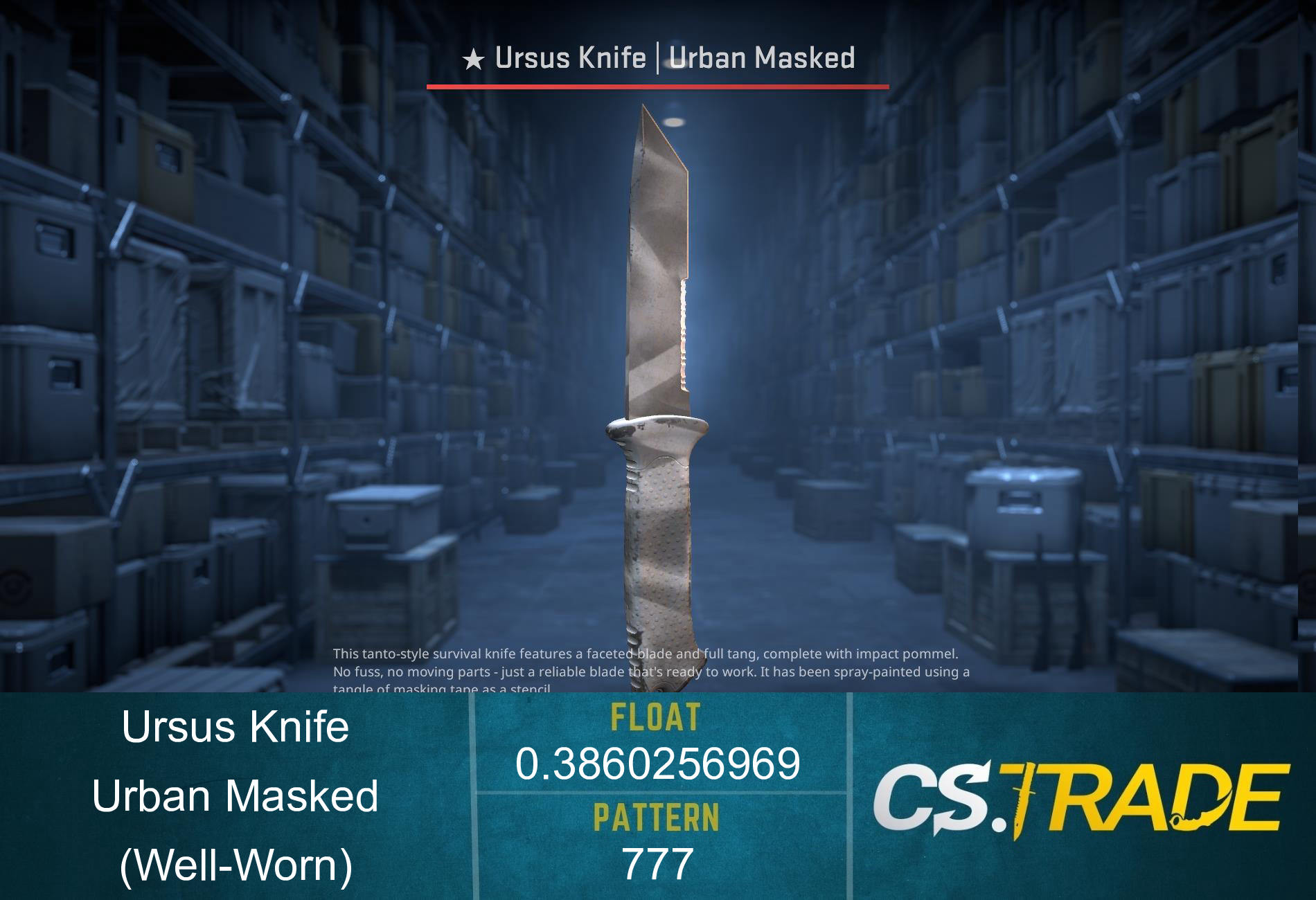 ★ Ursus Knife | Urban Masked (Well-Worn) Screenshot