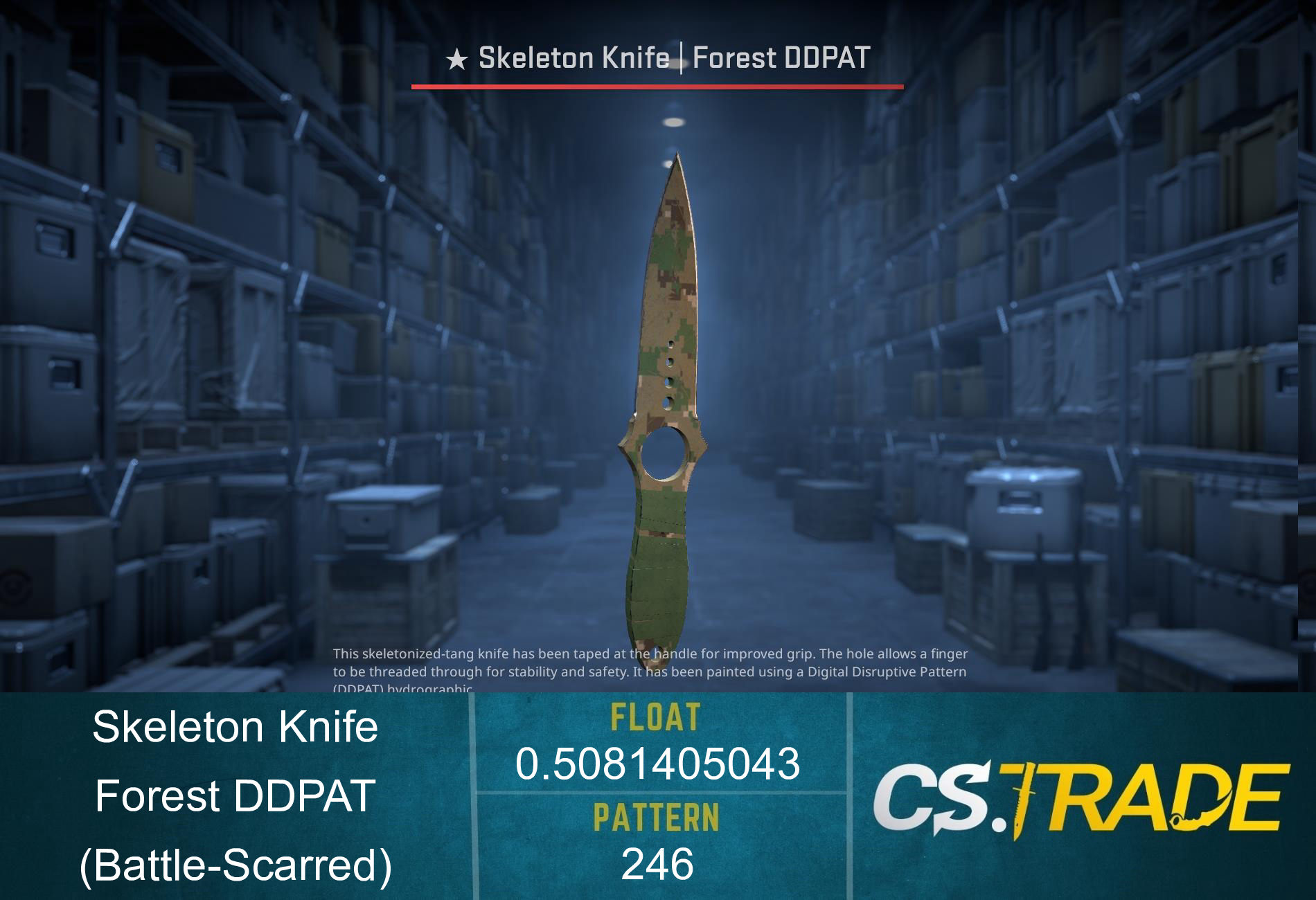 ★ StatTrak™ Skeleton Knife | Forest DDPAT (Battle-Scarred) Screenshot