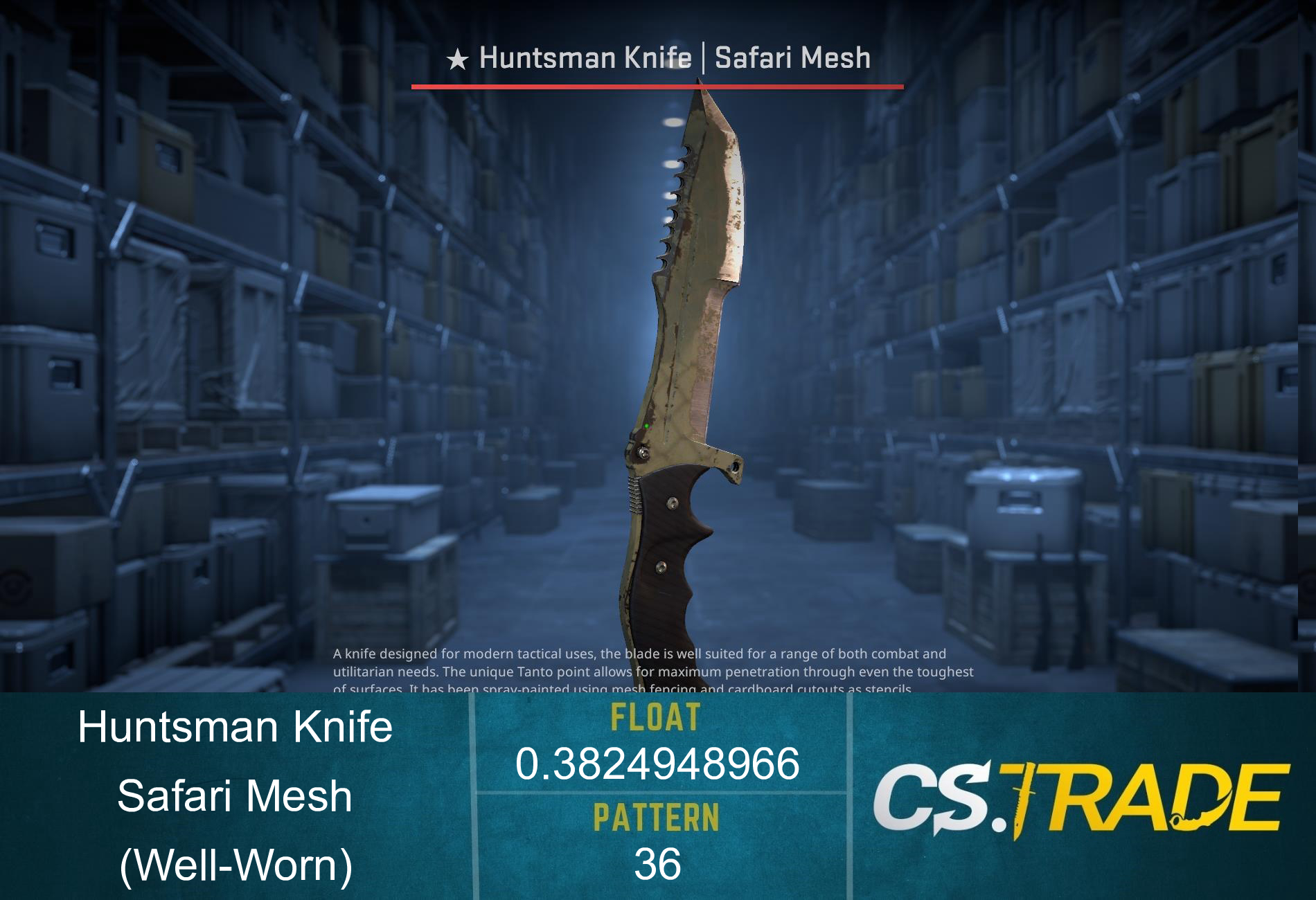 ★ Huntsman Knife | Safari Mesh (Well-Worn) Screenshot