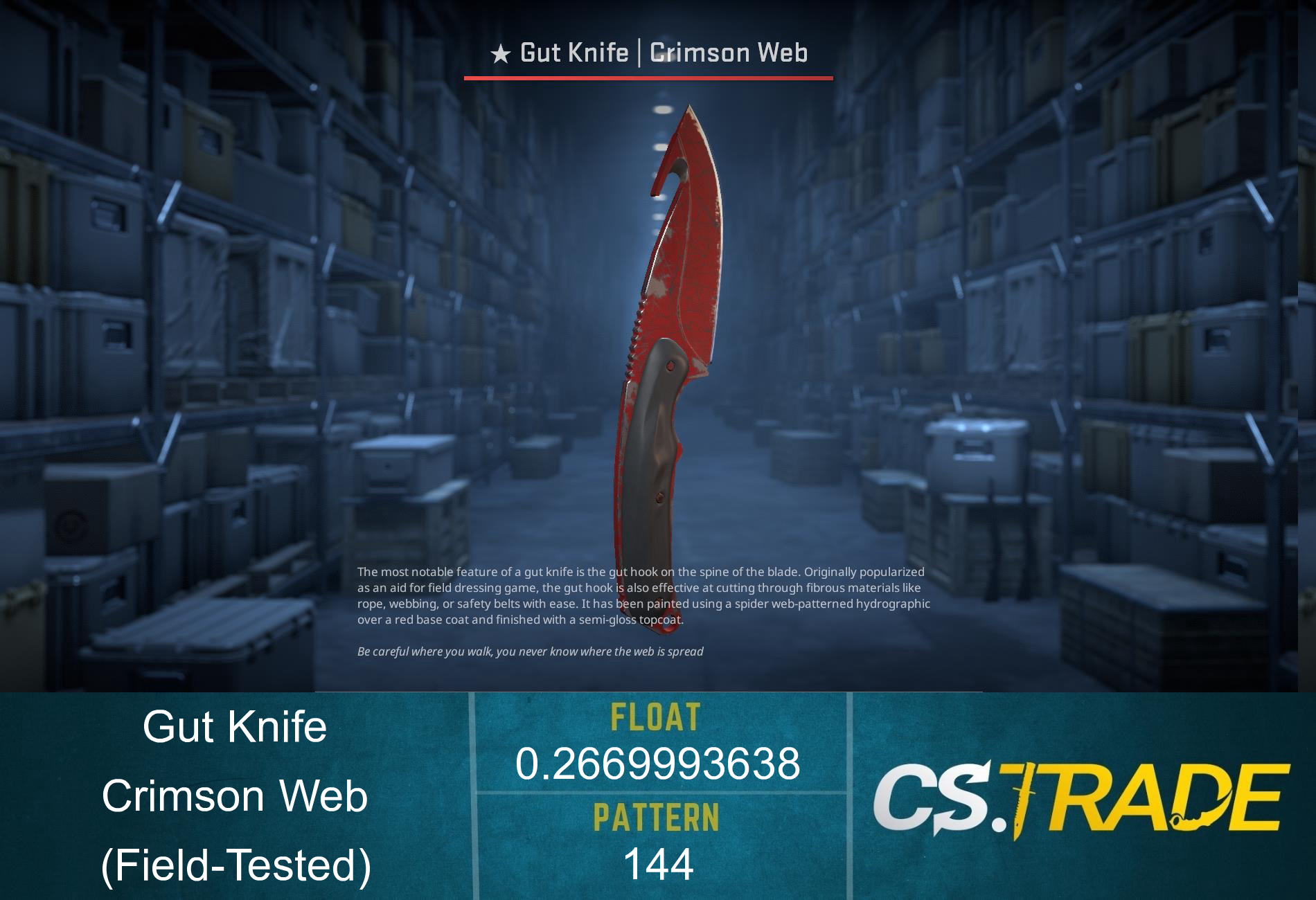 ★ Gut Knife | Crimson Web (Factory New) Screenshot