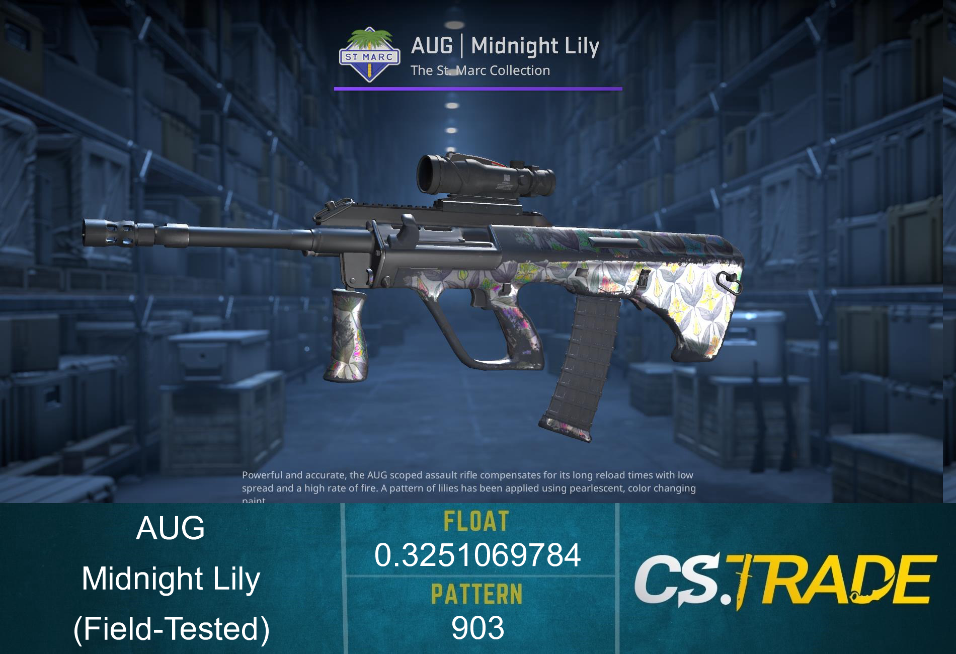 AUG | Midnight Lily (Field-Tested) Screenshot