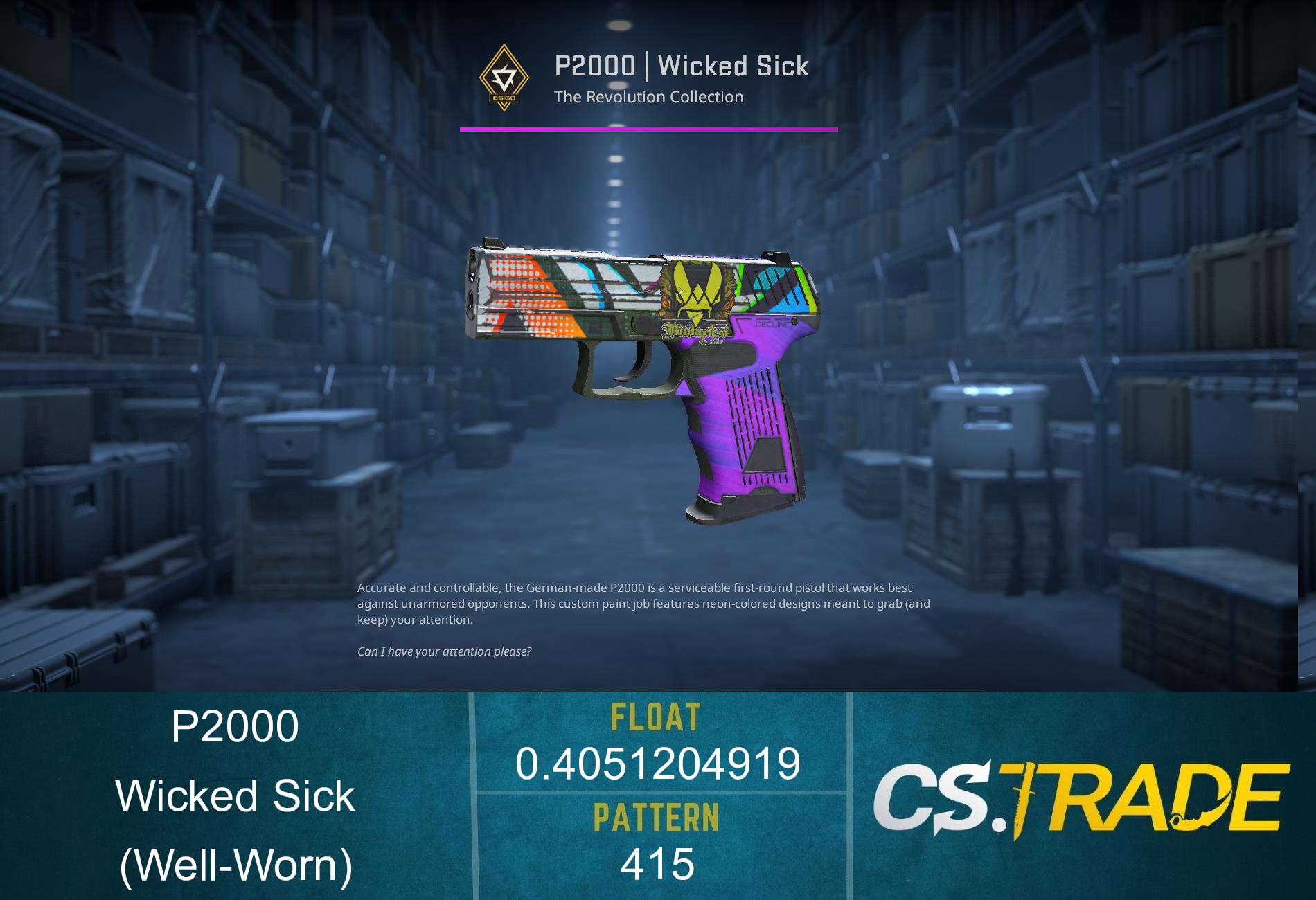 P2000 | Wicked Sick (Well-Worn) Screenshot