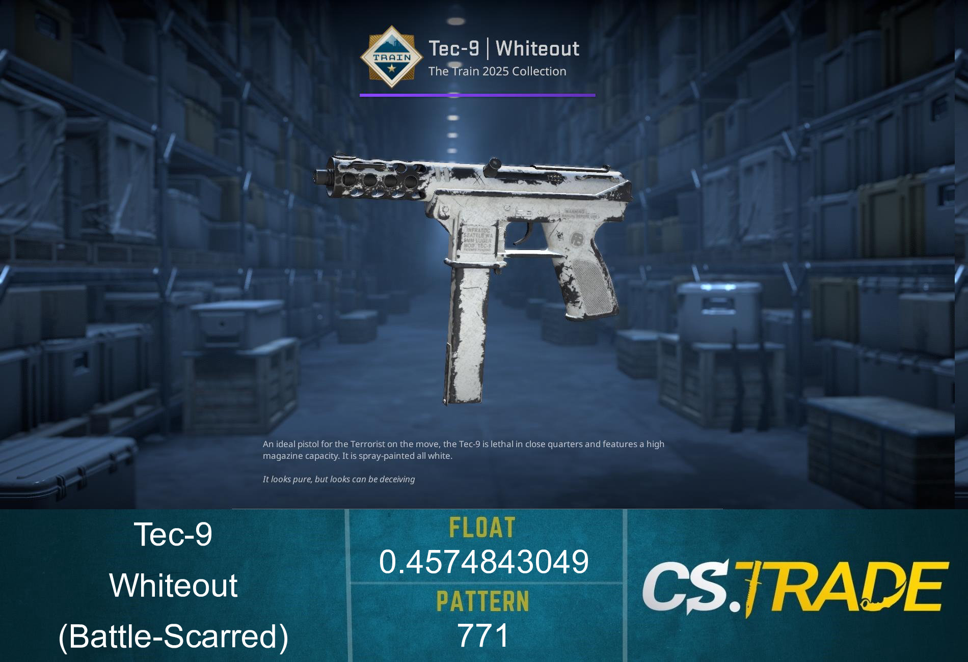 Souvenir Tec-9 | Whiteout (Battle-Scarred) Screenshot