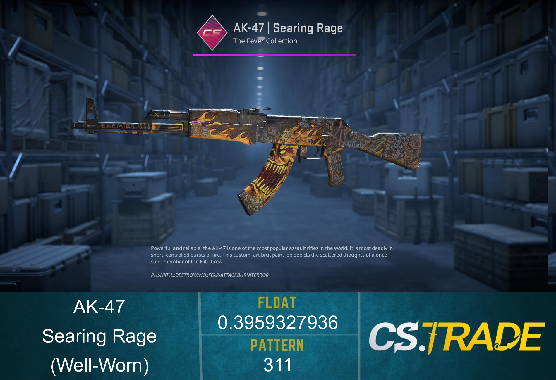 StatTrak™ AK-47 | Searing Rage (Well-Worn) Screenshot