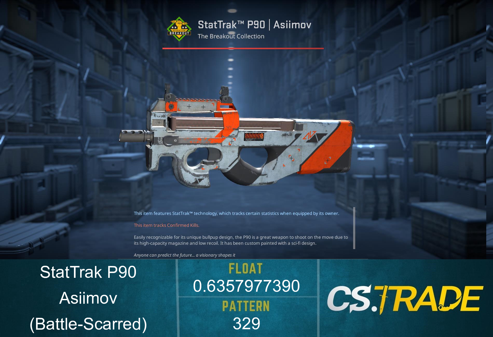 StatTrak™ P90 | Asiimov (Battle-Scarred) Screenshot