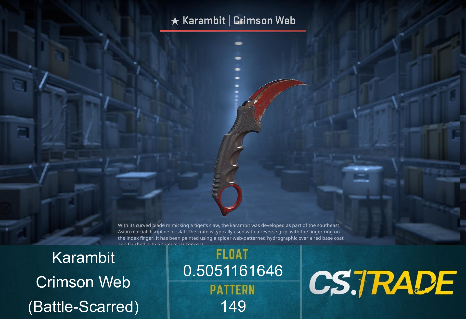 ★ Karambit | Crimson Web (Battle-Scarred) Screenshot