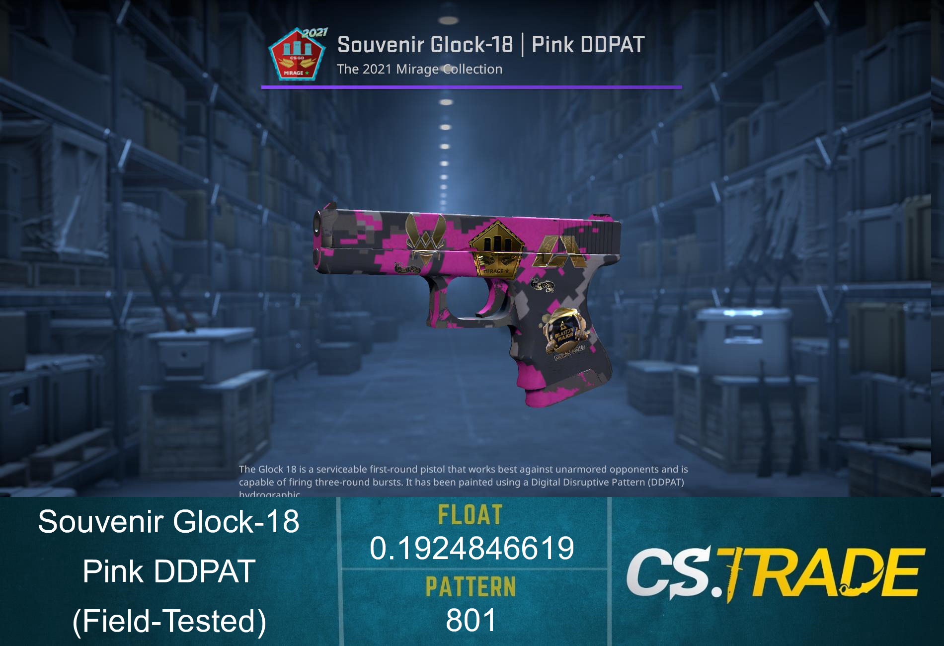 Glock-18 | Pink DDPAT (Field-Tested) Screenshot
