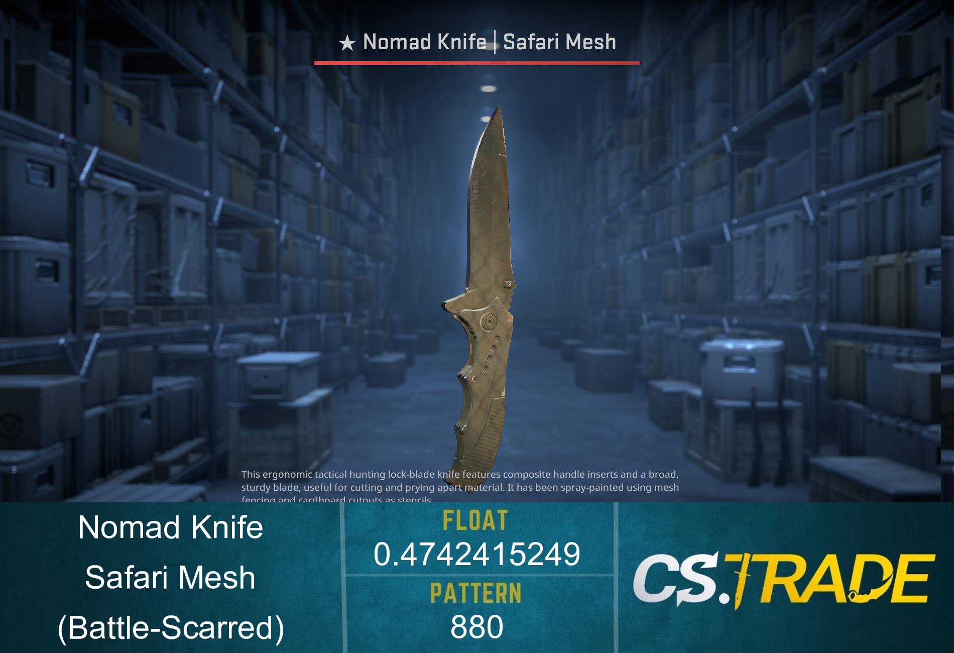 ★ Nomad Knife | Safari Mesh (Battle-Scarred) Screenshot