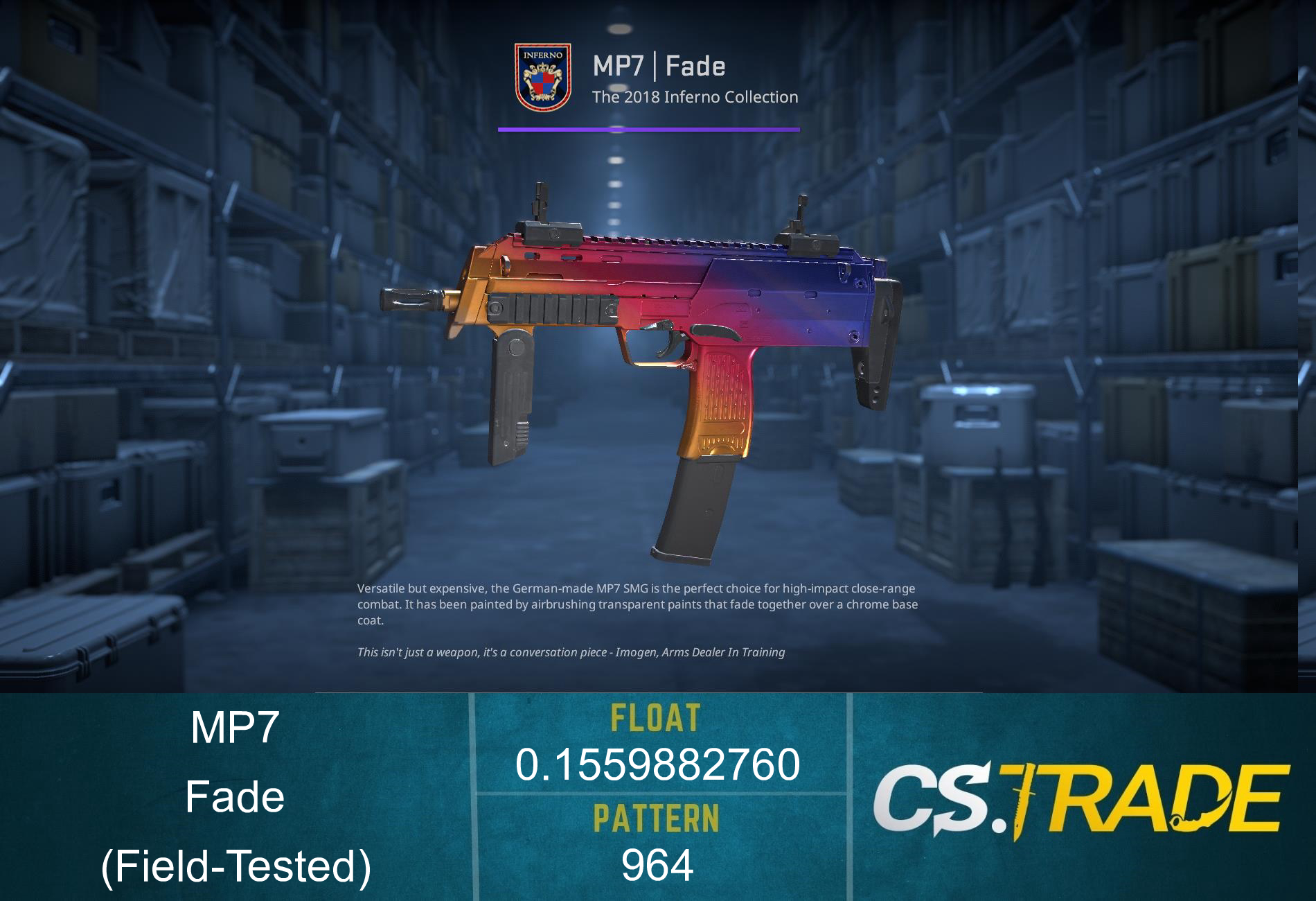 Souvenir MP7 | Fade (Field-Tested) Screenshot