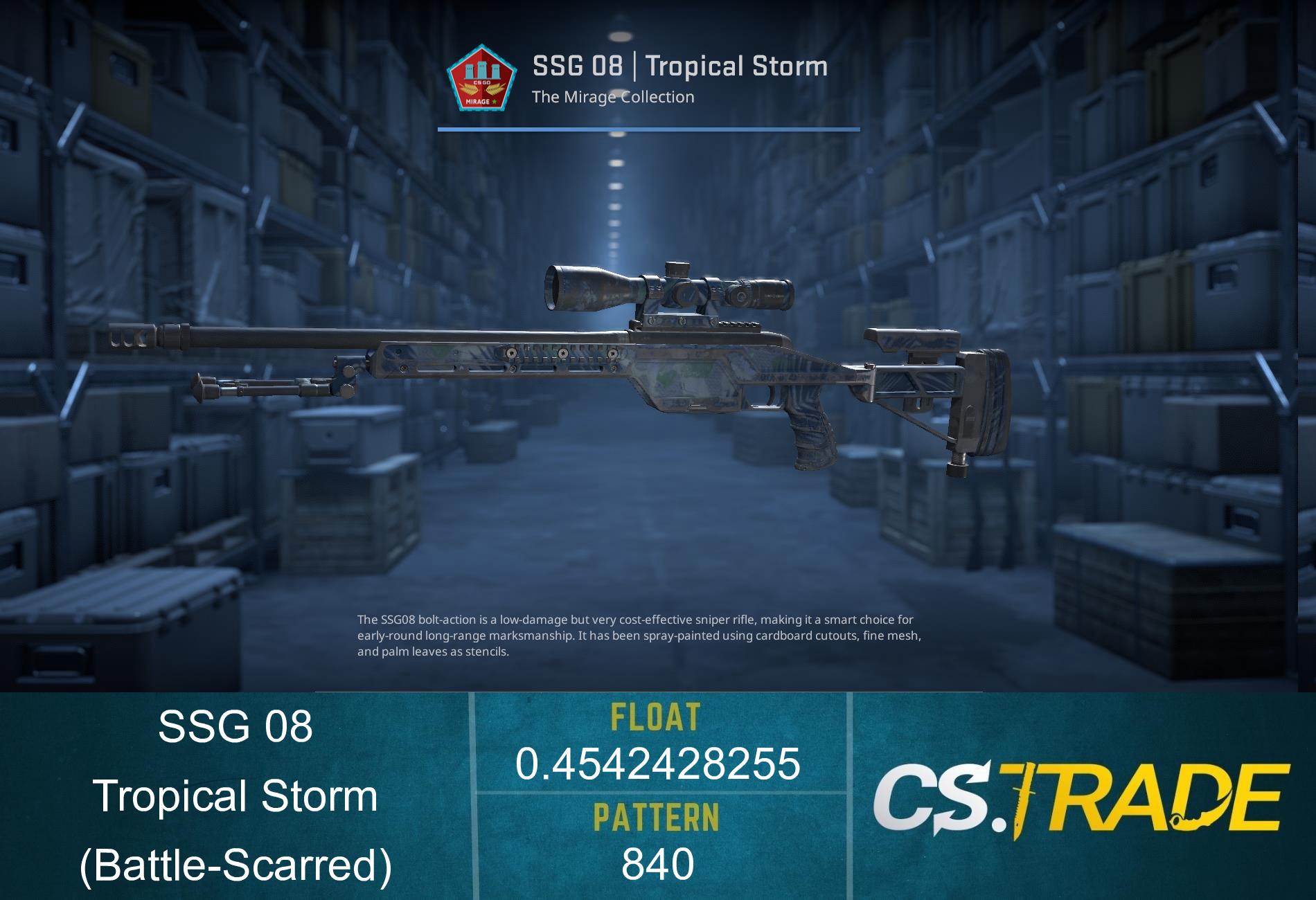 Souvenir SSG 08 | Tropical Storm (Well-Worn) Screenshot