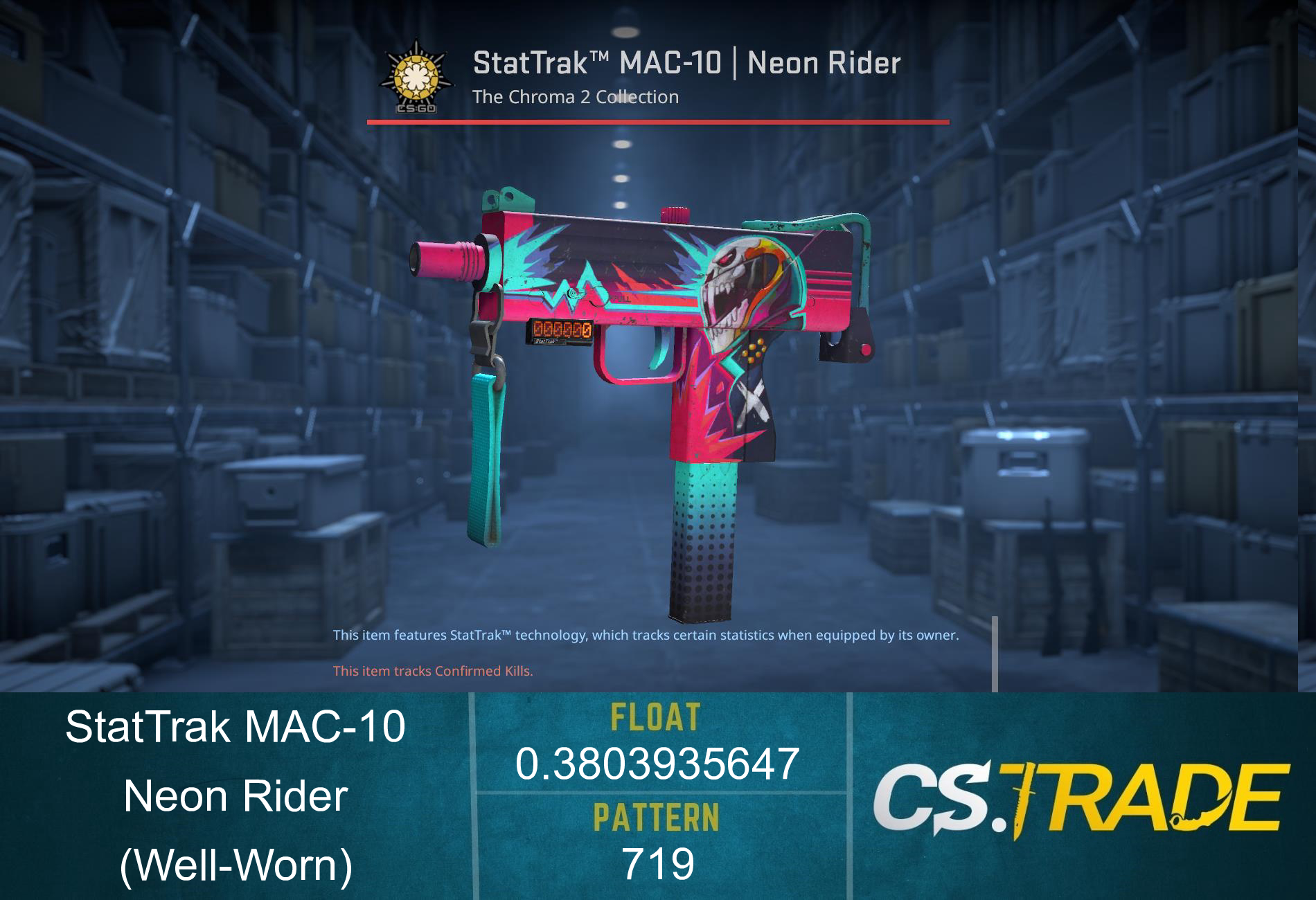 StatTrak™ MAC-10 | Neon Rider (Well-Worn) Screenshot