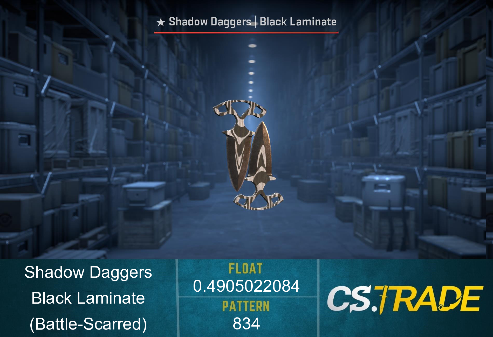 ★ Shadow Daggers | Black Laminate (Battle-Scarred) Screenshot