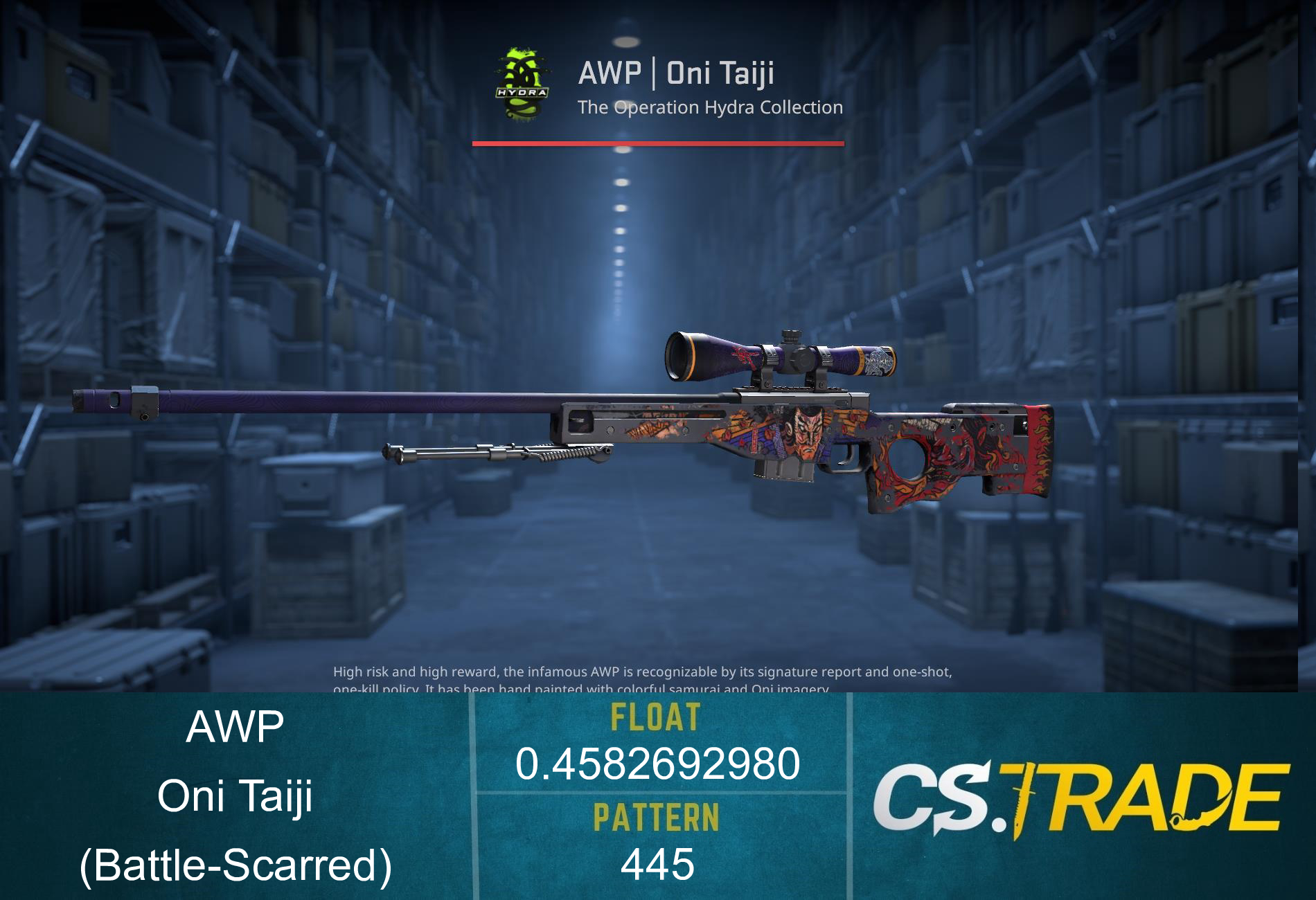 StatTrak™ AWP | Oni Taiji (Battle-Scarred) Screenshot