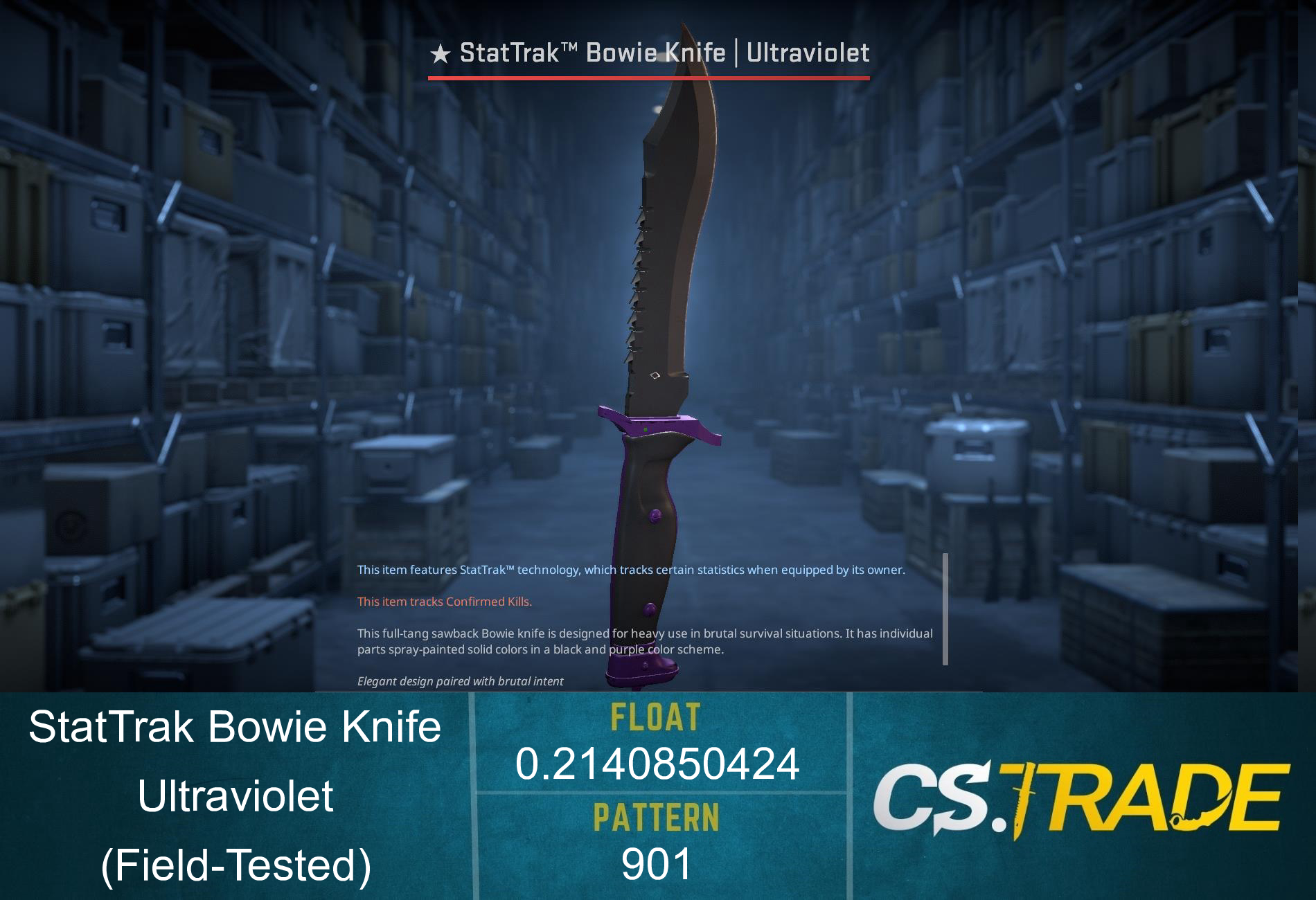 ★ Bowie Knife | Ultraviolet (Factory New) Screenshot