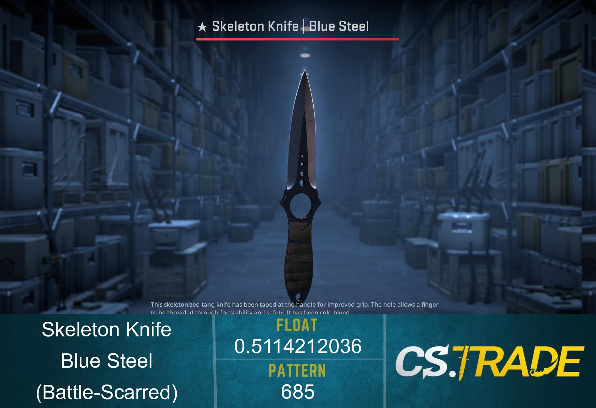 ★ Skeleton Knife | Blue Steel (Battle-Scarred) Screenshot