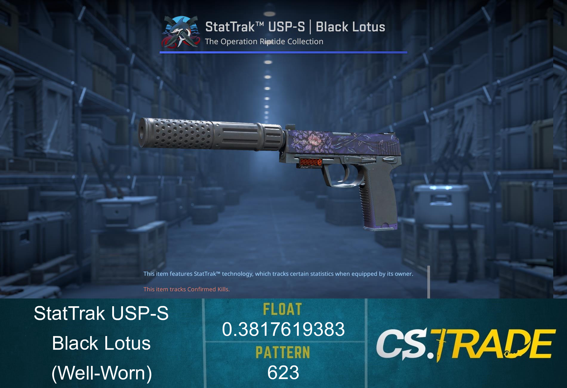USP-S | Black Lotus (Well-Worn) Screenshot