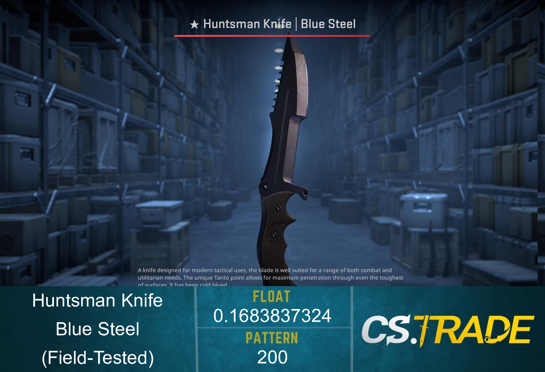 ★ StatTrak™ Huntsman Knife | Blue Steel (Field-Tested) Screenshot