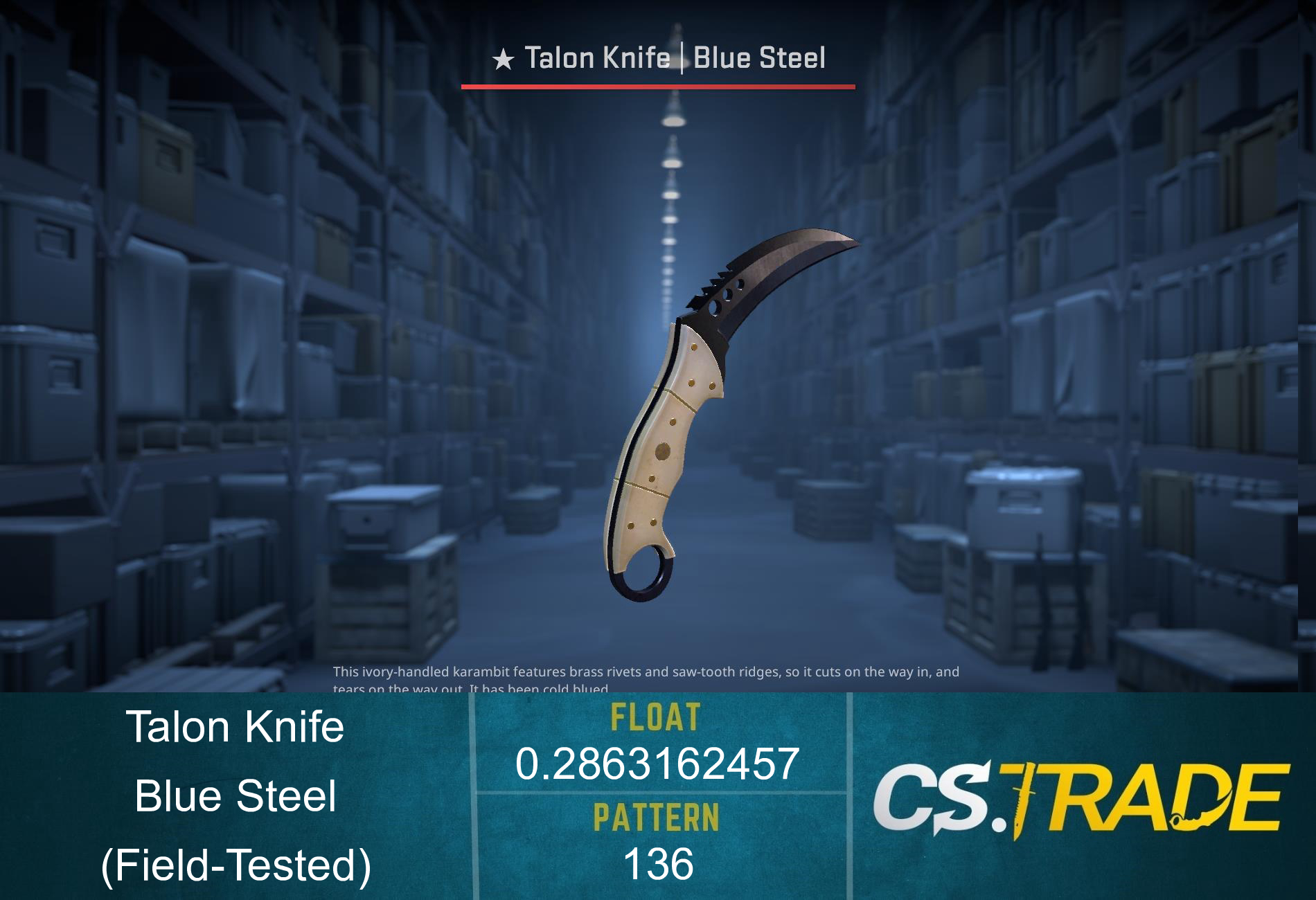 ★ StatTrak™ Talon Knife | Blue Steel (Field-Tested) Screenshot