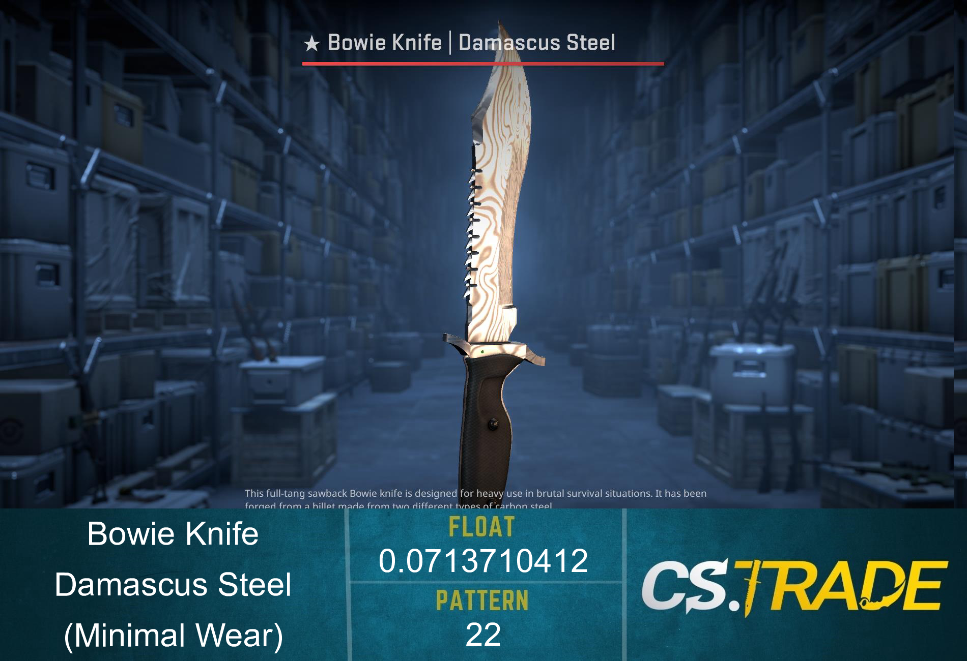 ★ Bowie Knife | Damascus Steel (Minimal Wear) Screenshot