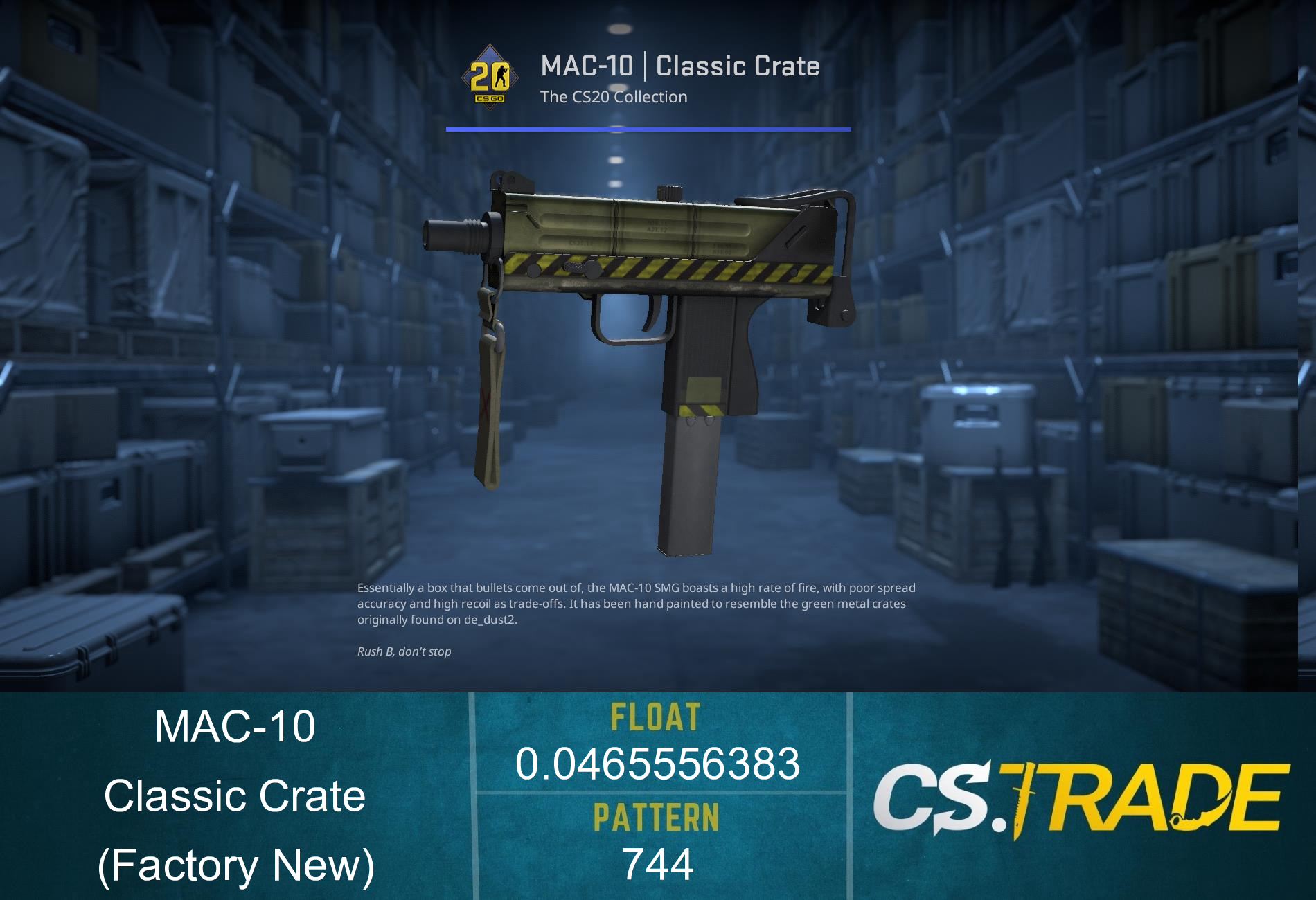 MAC-10 | Classic Crate (Factory New) Screenshot