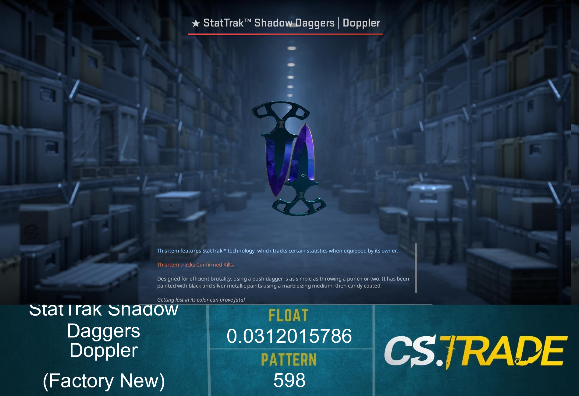 ★ Shadow Daggers | Doppler Sapphire (Factory New) Screenshot