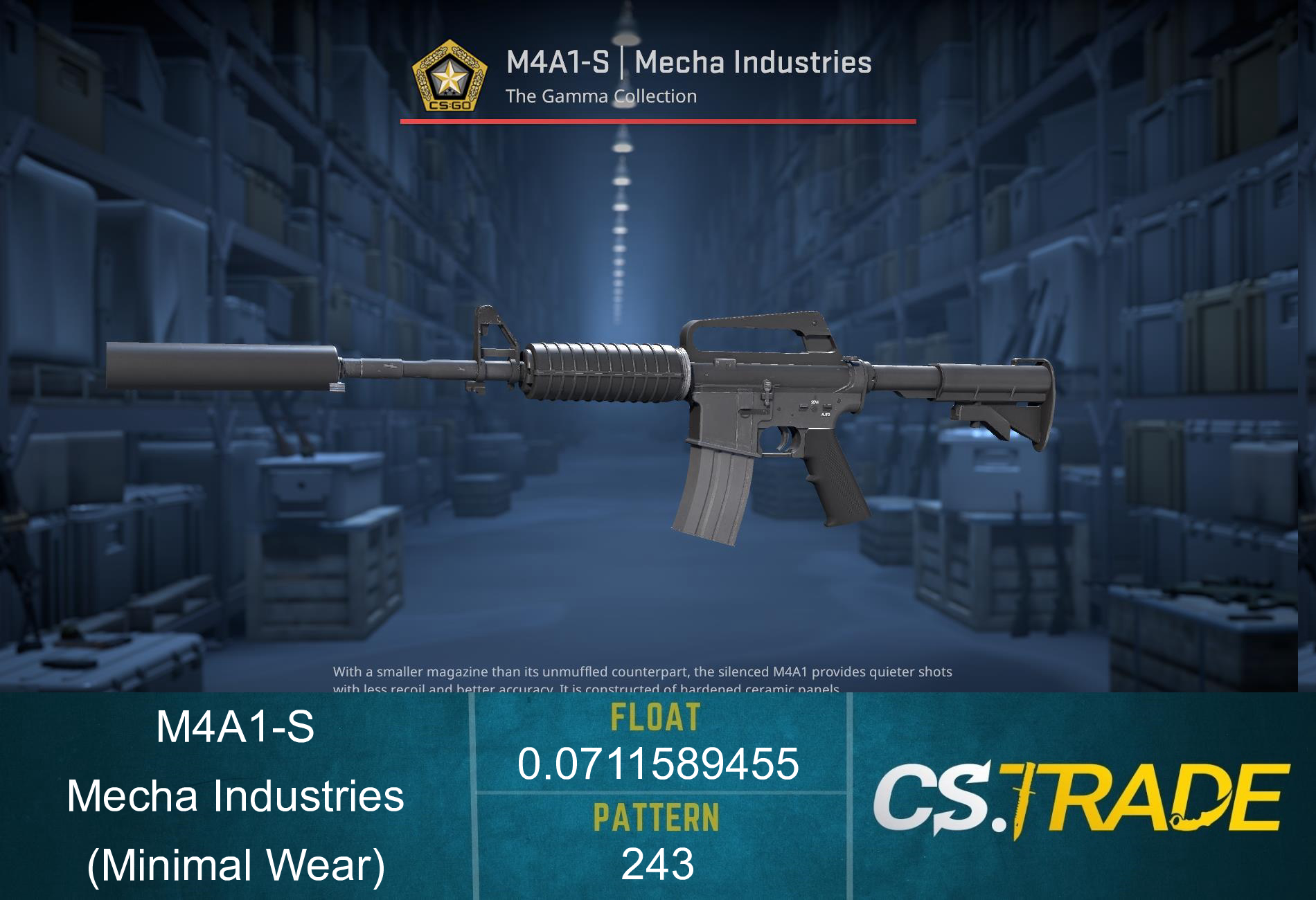 StatTrak™ M4A1-S | Mecha Industries (Minimal Wear) Screenshot