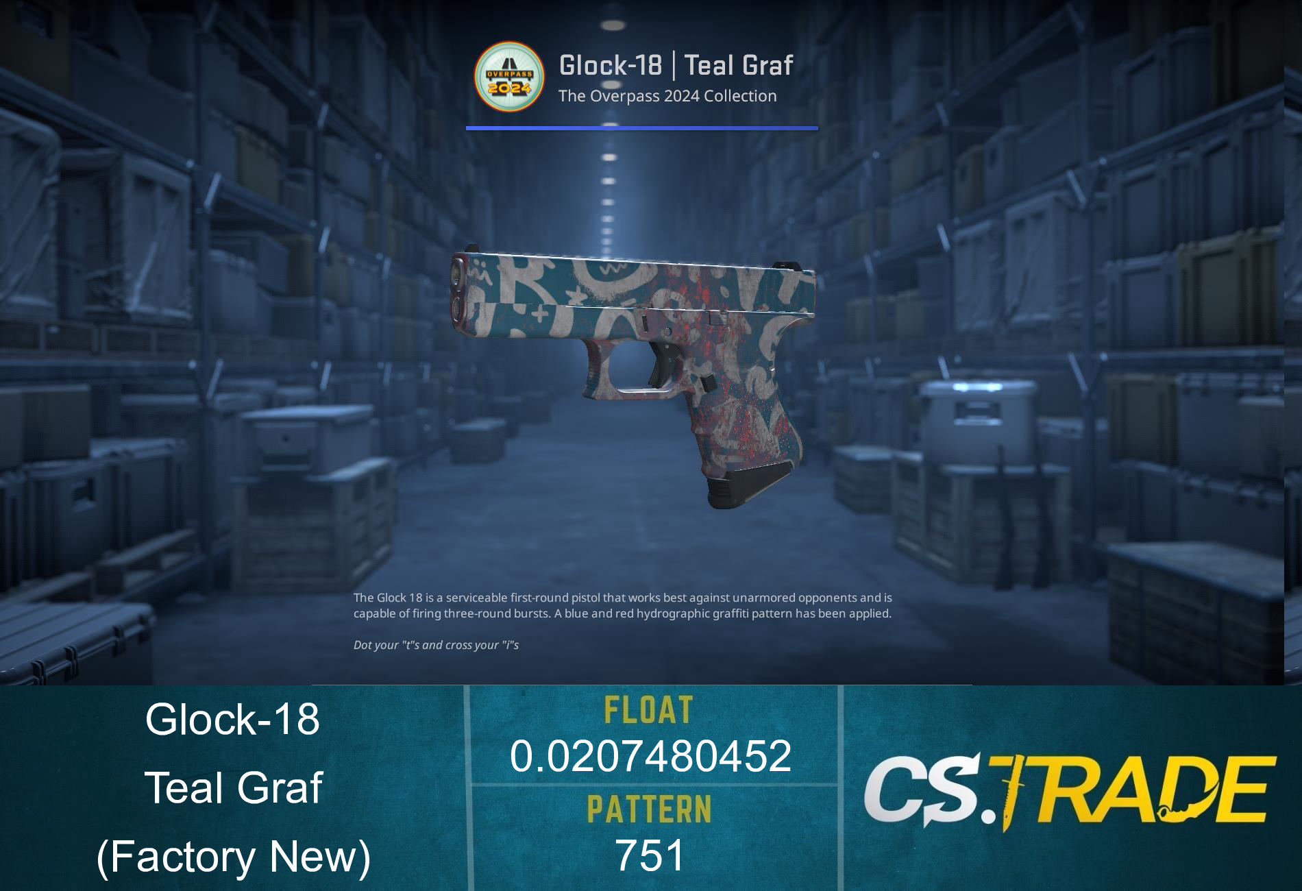 Souvenir Glock-18 | Teal Graf (Battle-Scarred) Screenshot