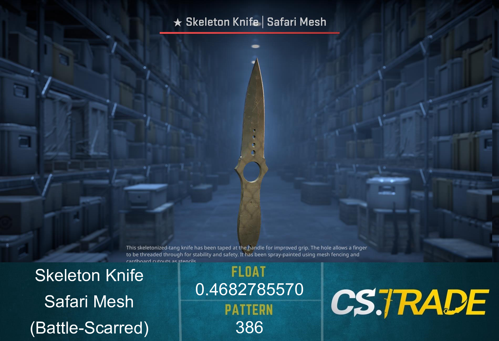 ★ Skeleton Knife | Safari Mesh (Battle-Scarred) Screenshot