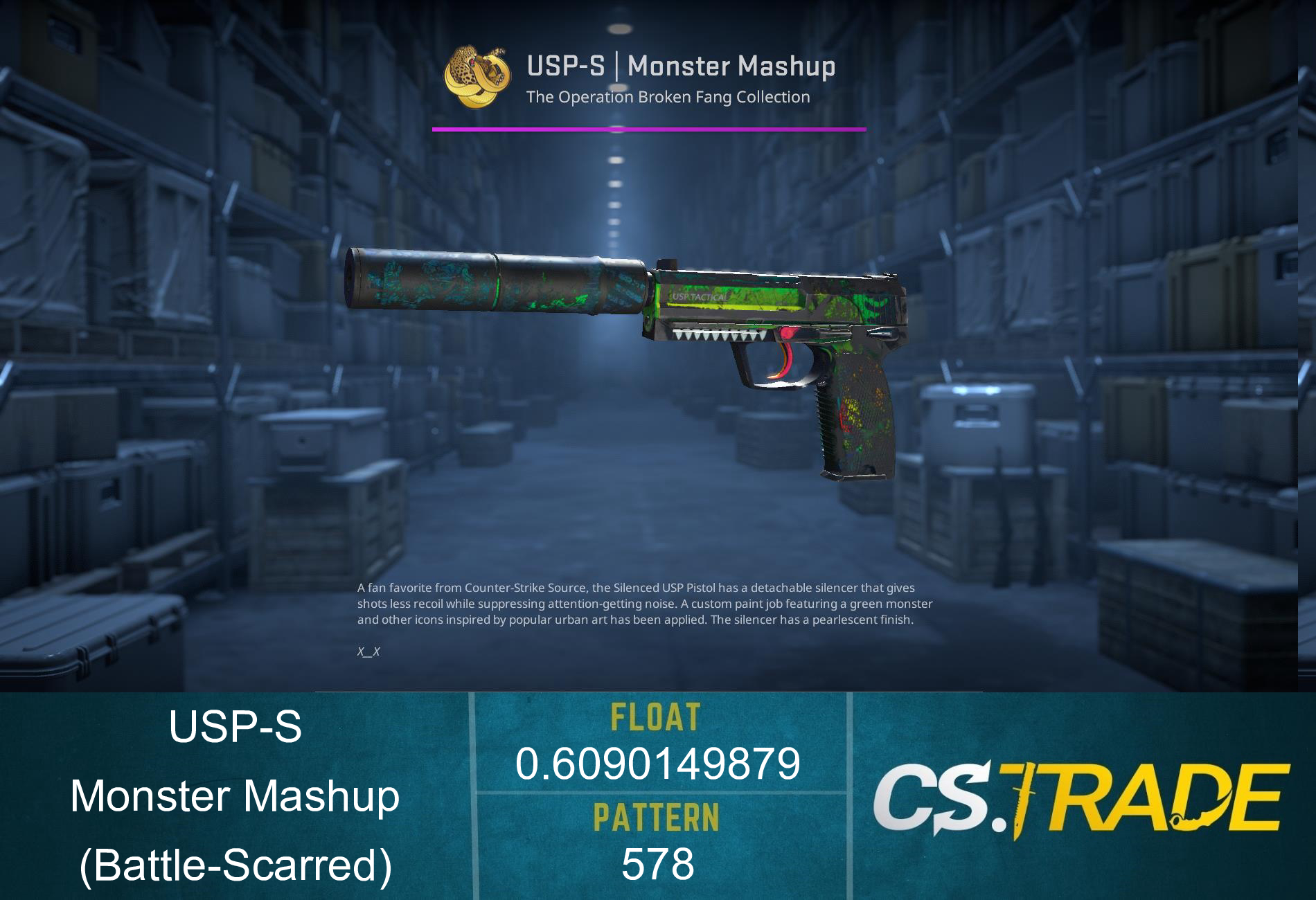 StatTrak™ USP-S | Monster Mashup (Battle-Scarred) Screenshot