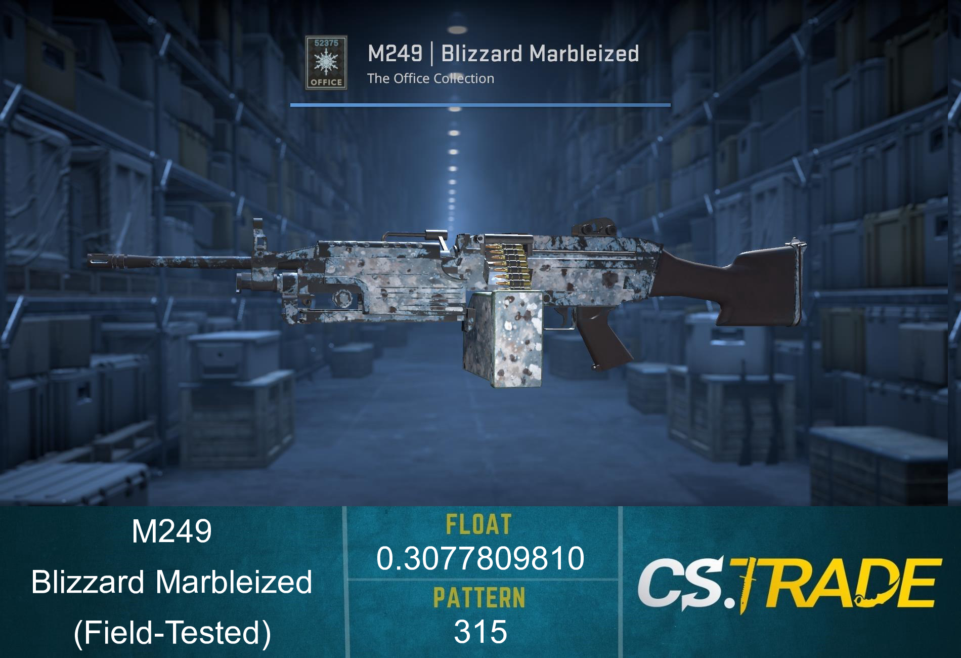 M249 | Blizzard Marbleized (Field-Tested) Screenshot