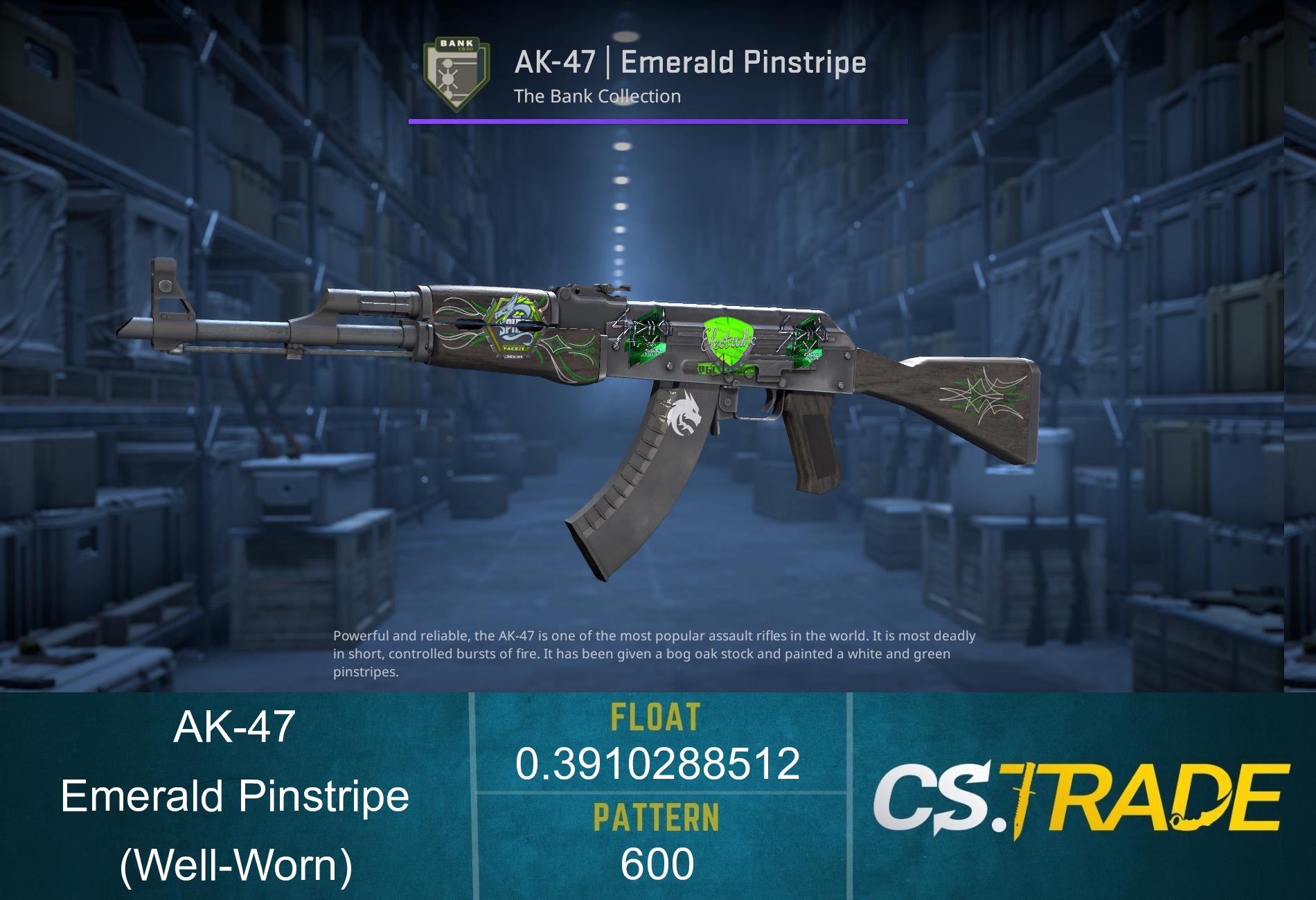 AK-47 | Emerald Pinstripe (Well-Worn) Screenshot