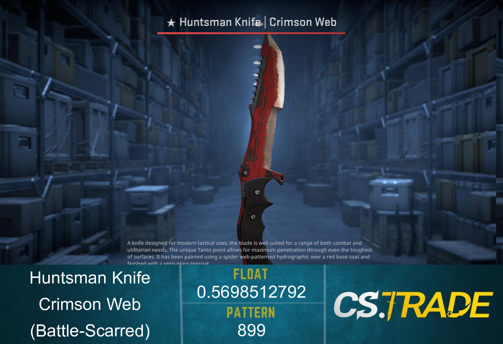 ★ Huntsman Knife | Crimson Web (Battle-Scarred) Screenshot