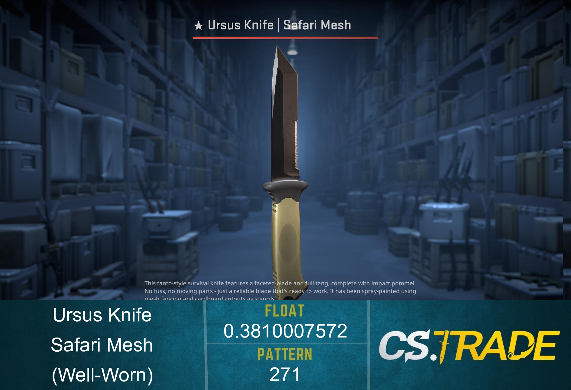 ★ Ursus Knife | Safari Mesh (Well-Worn) Screenshot