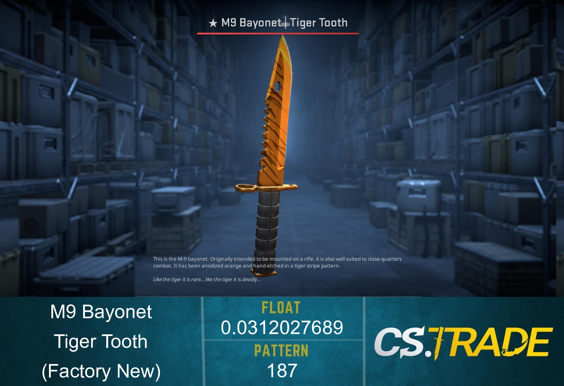 ★ M9 Bayonet | Tiger Tooth (Factory New) Screenshot