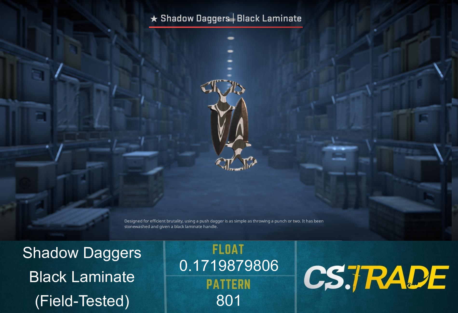 ★ Shadow Daggers | Black Laminate (Field-Tested) Screenshot