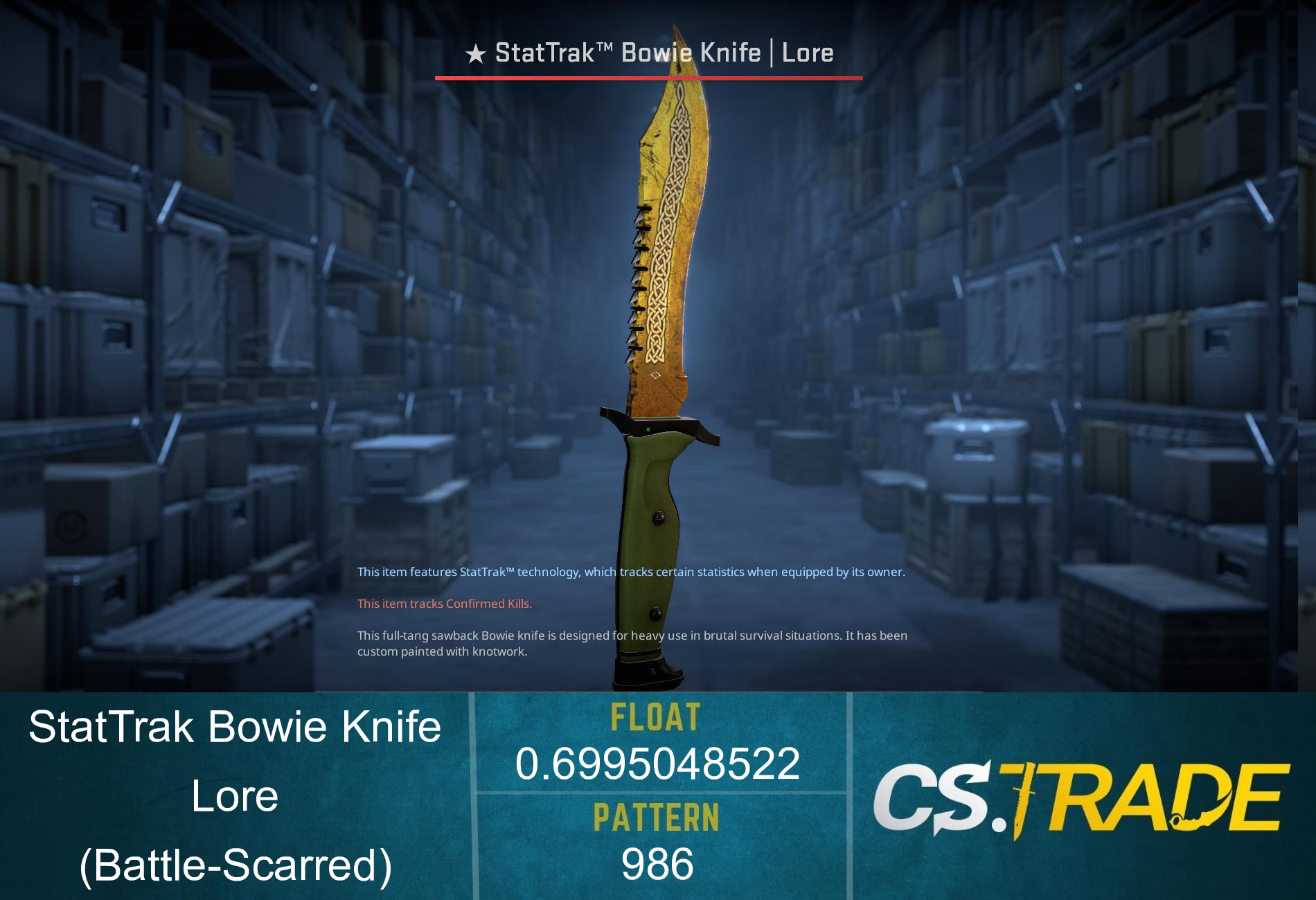 ★ StatTrak™ Bowie Knife | Lore (Battle-Scarred)