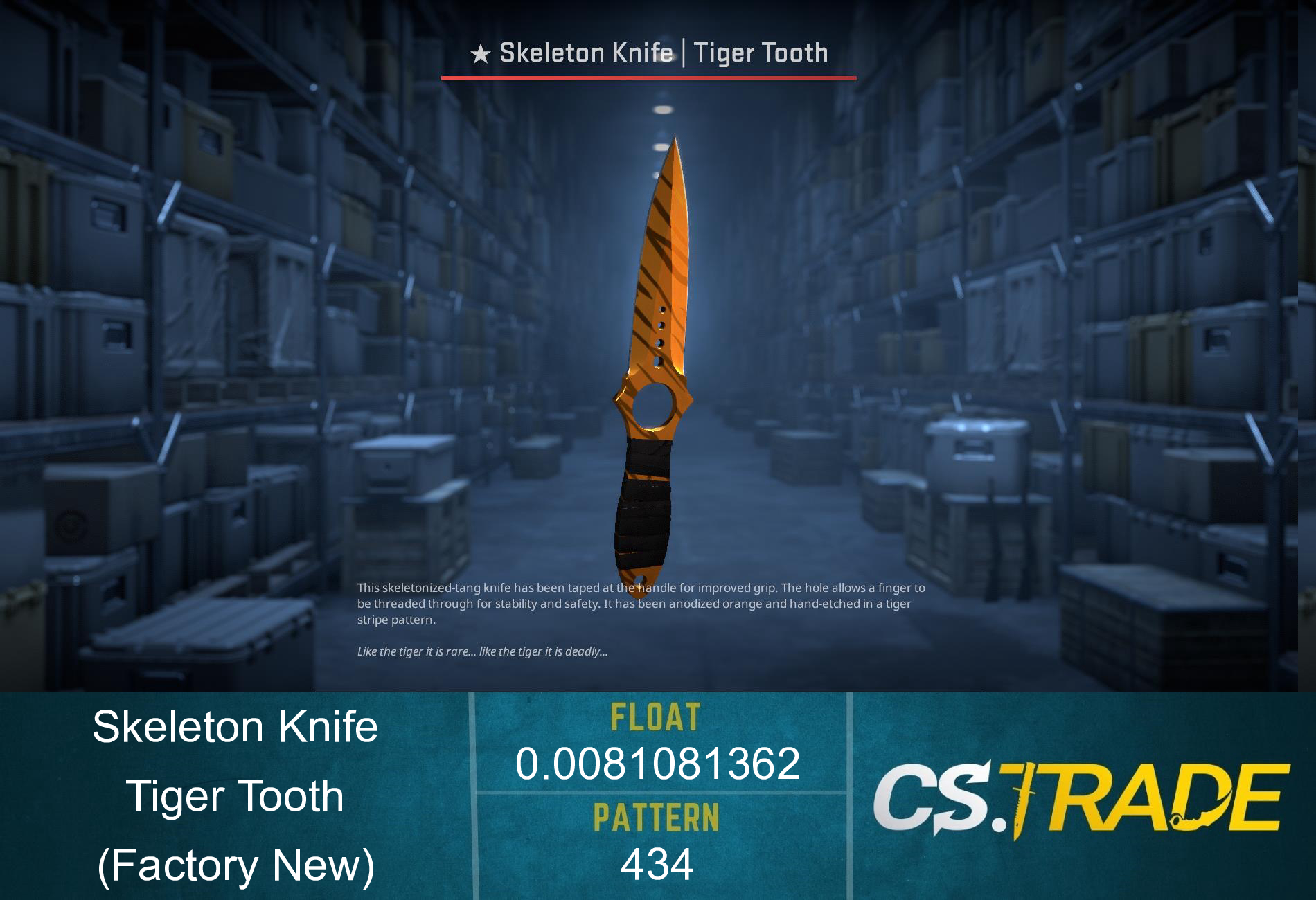 ★ Skeleton Knife | Tiger Tooth (Factory New) Screenshot