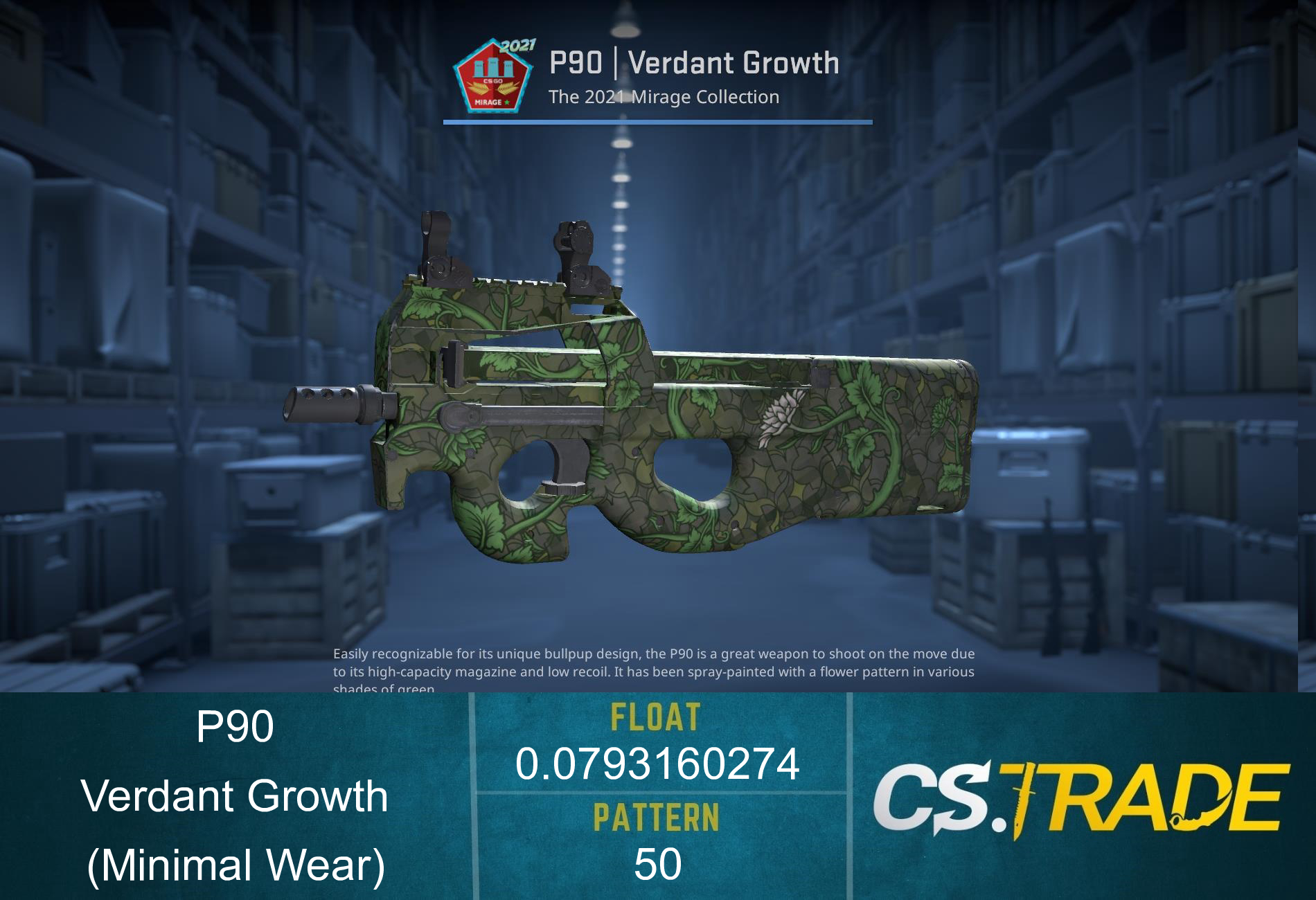 P90 | Verdant Growth (Minimal Wear) Screenshot
