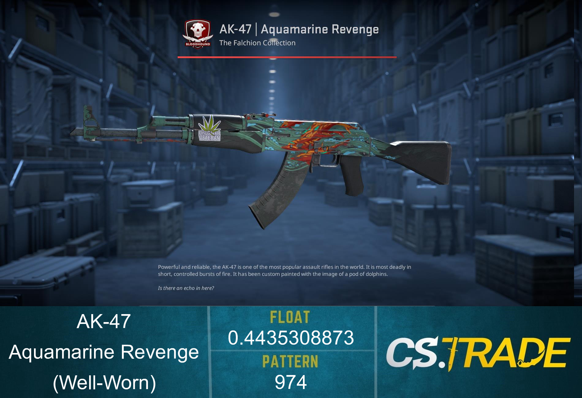 AK-47 | Aquamarine Revenge (Well-Worn) Screenshot
