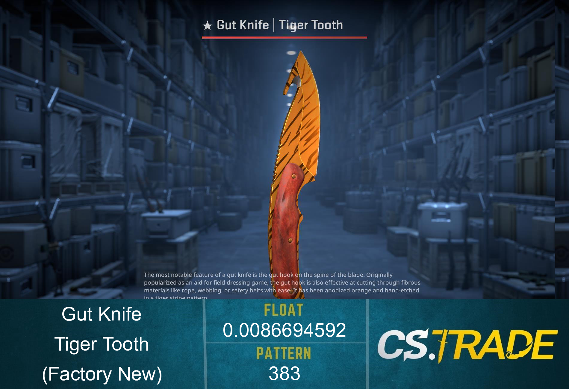 Gut Knife | Tiger Tooth ⭐️ CS2 Skin